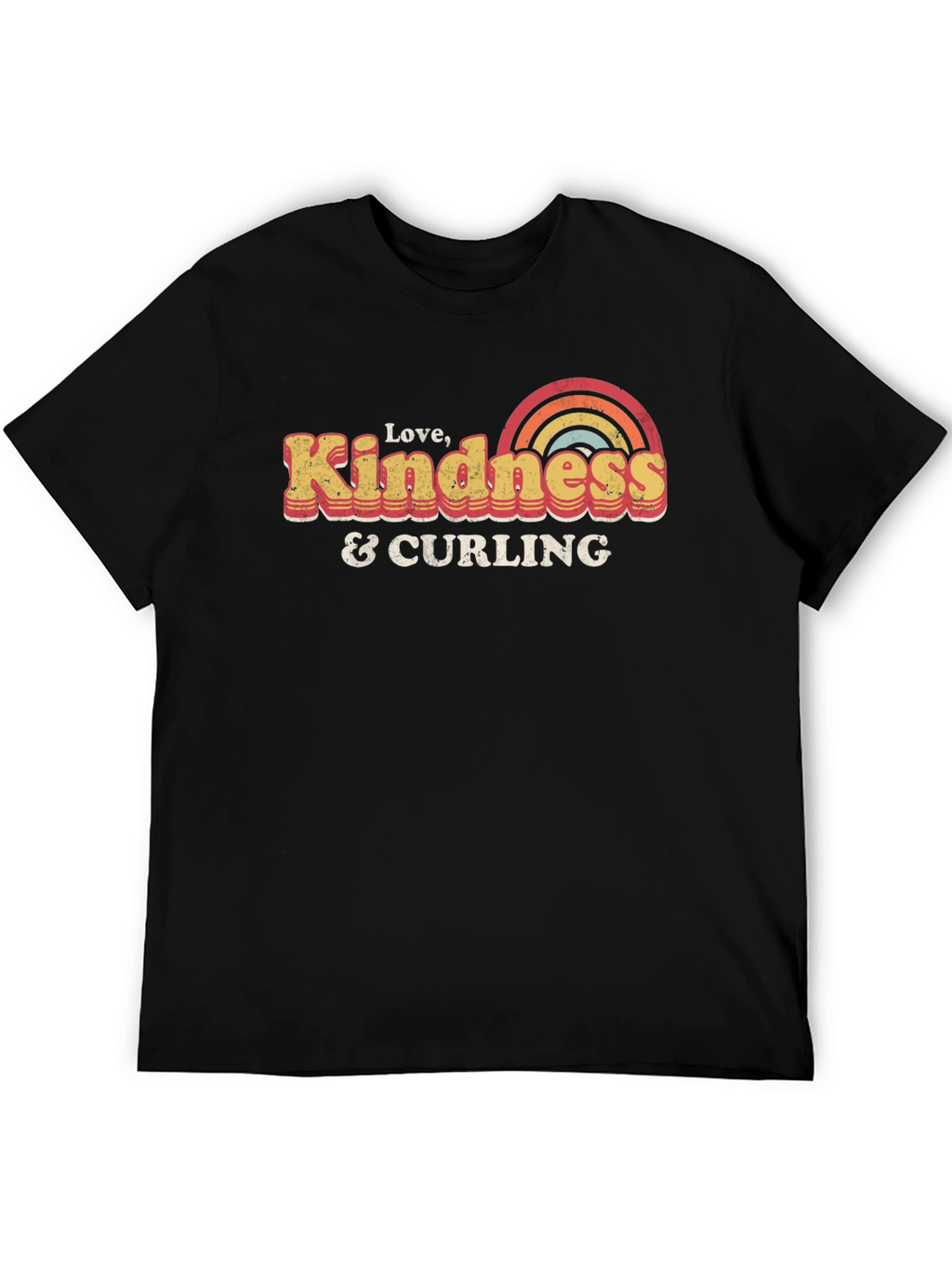 Love Kindness Curling T-Shirt Retro Design