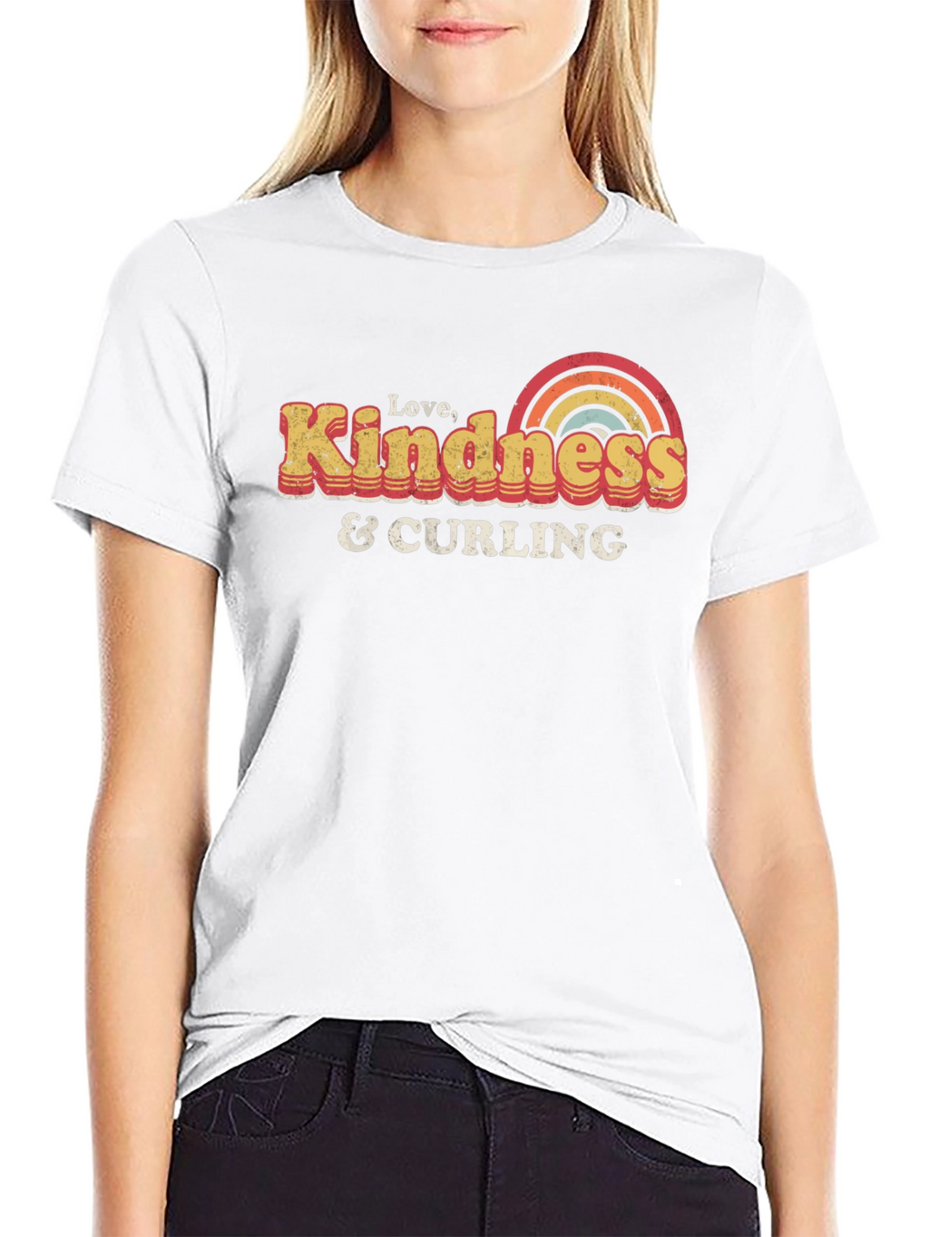 Love Kindness Curling T-Shirt Retro Design