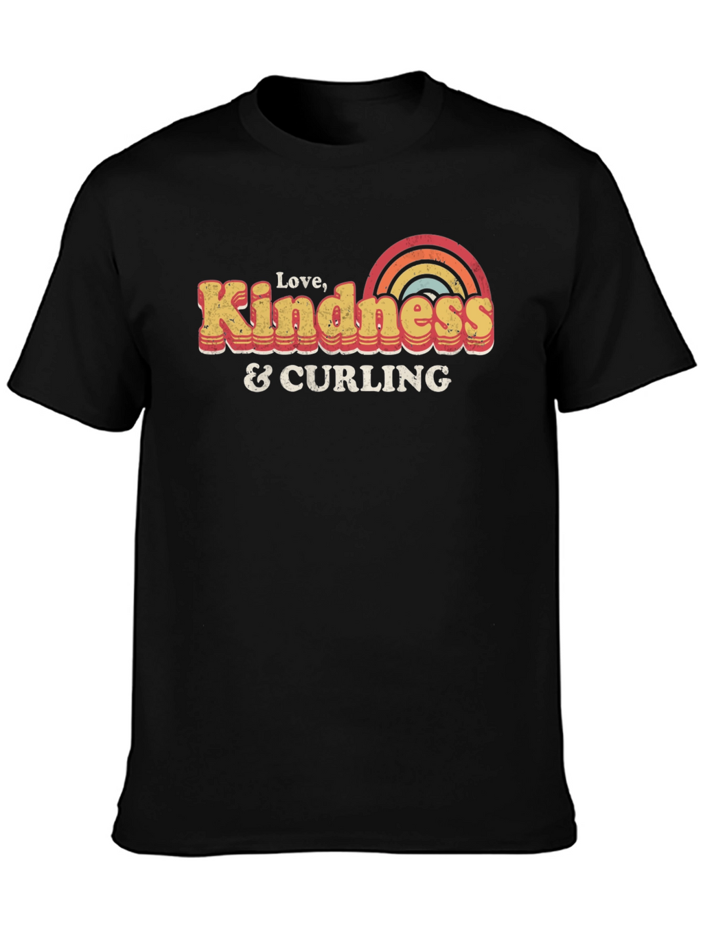 Love Kindness Curling T-Shirt Retro Design