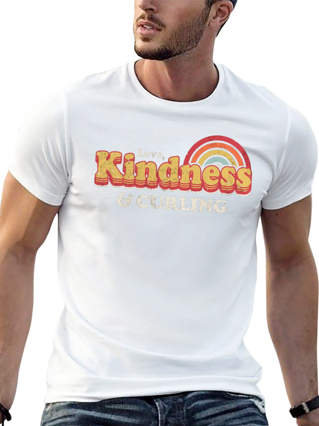 Love Kindness Curling T-Shirt Retro Design