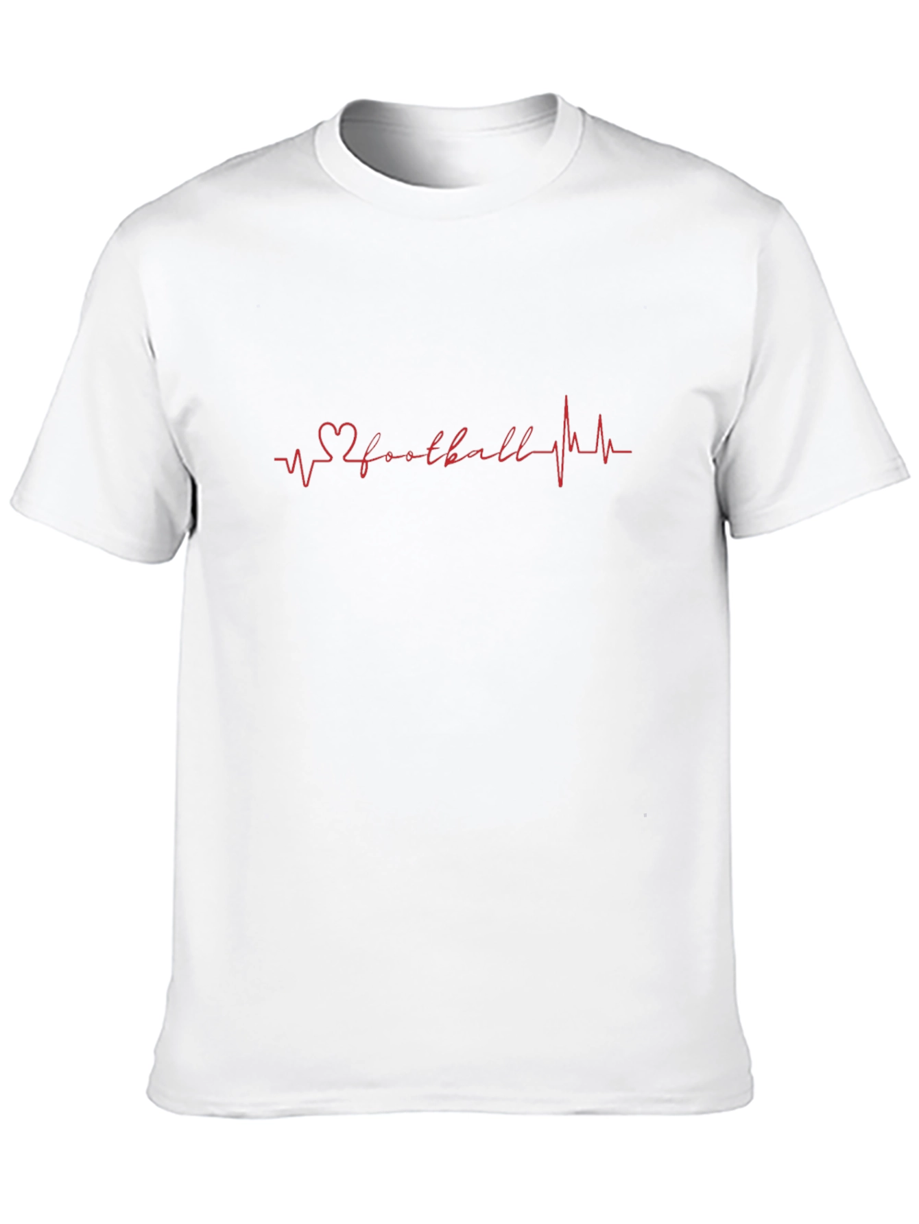 Football Heartbeat Graphic Tee - Black Casual T-Shirt