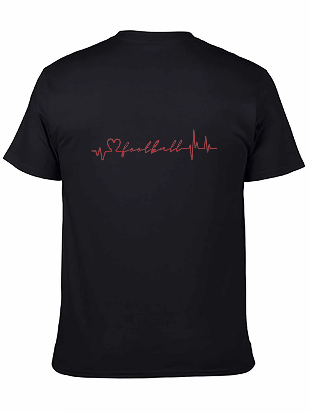 Football Heartbeat Graphic Tee - Black Casual T-Shirt