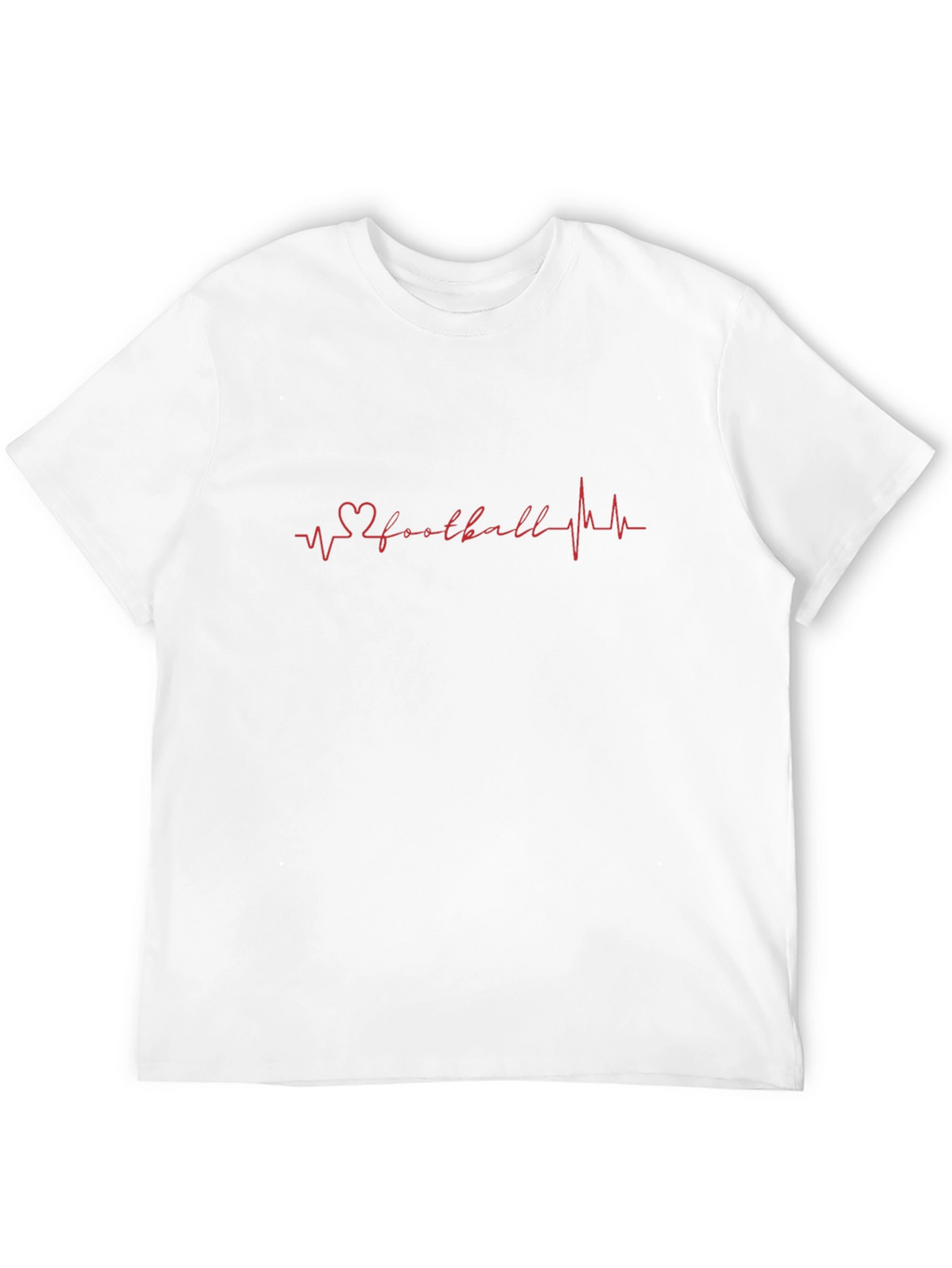 Football Heartbeat Graphic Tee - Black Casual T-Shirt