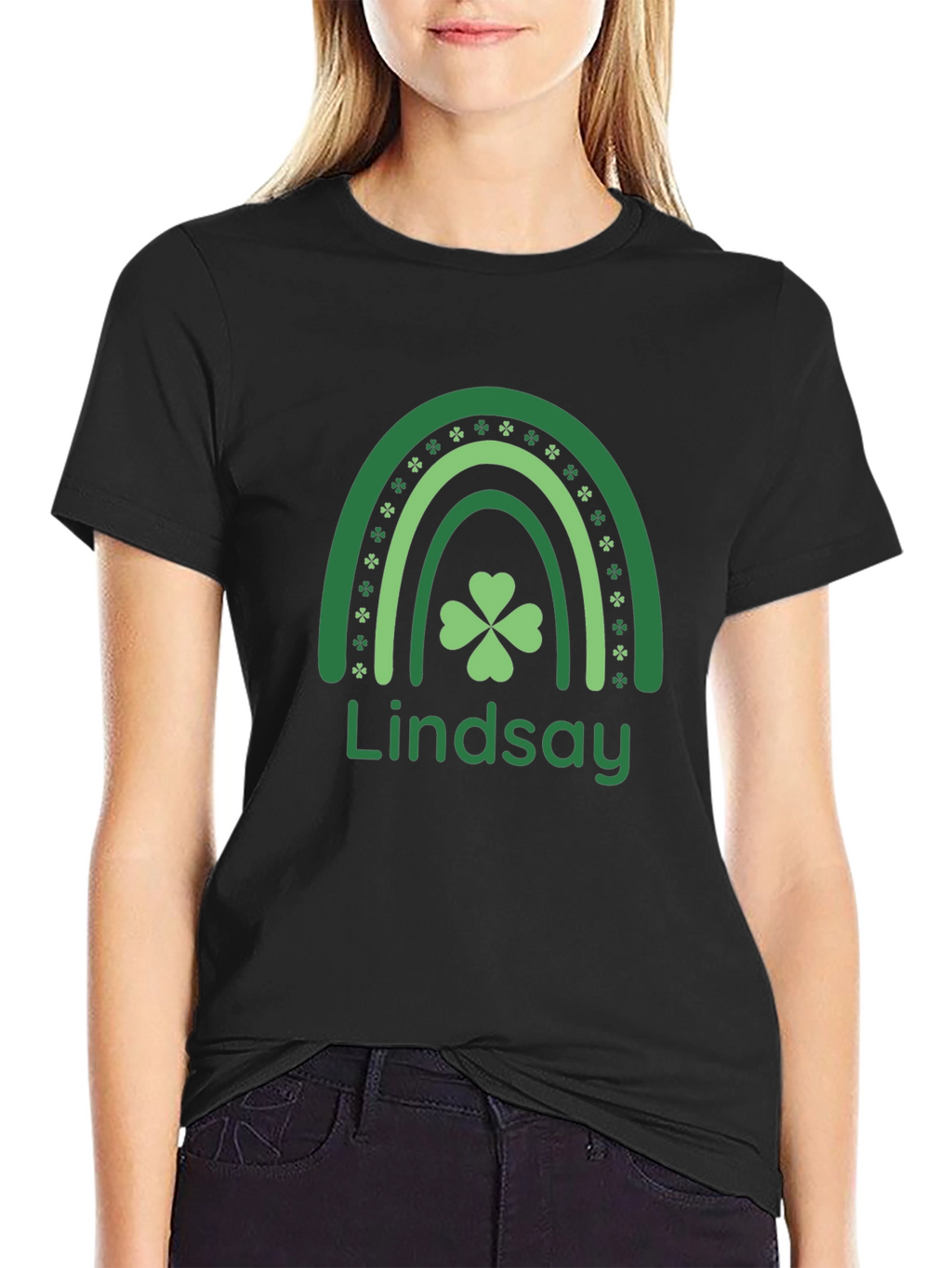 Personalized St. Patricks Day Rainbow Clover T-Shirt