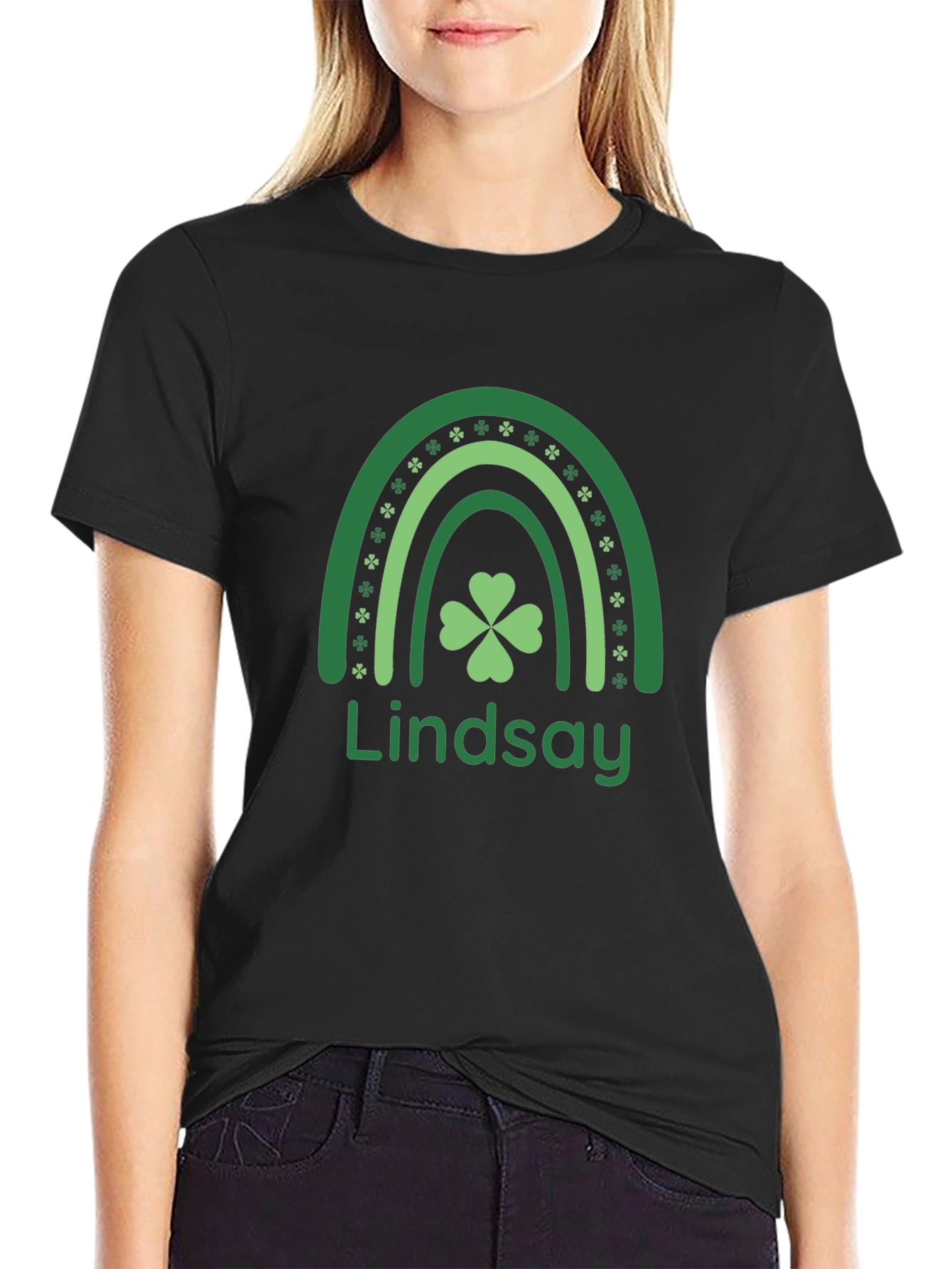 Personalized St. Patricks Day Rainbow Clover T-Shirt