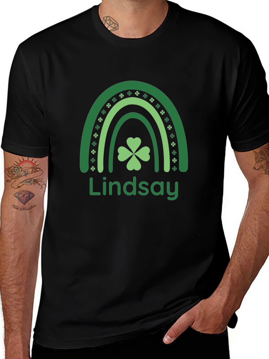 Personalized St. Patricks Day Rainbow Clover T-Shirt