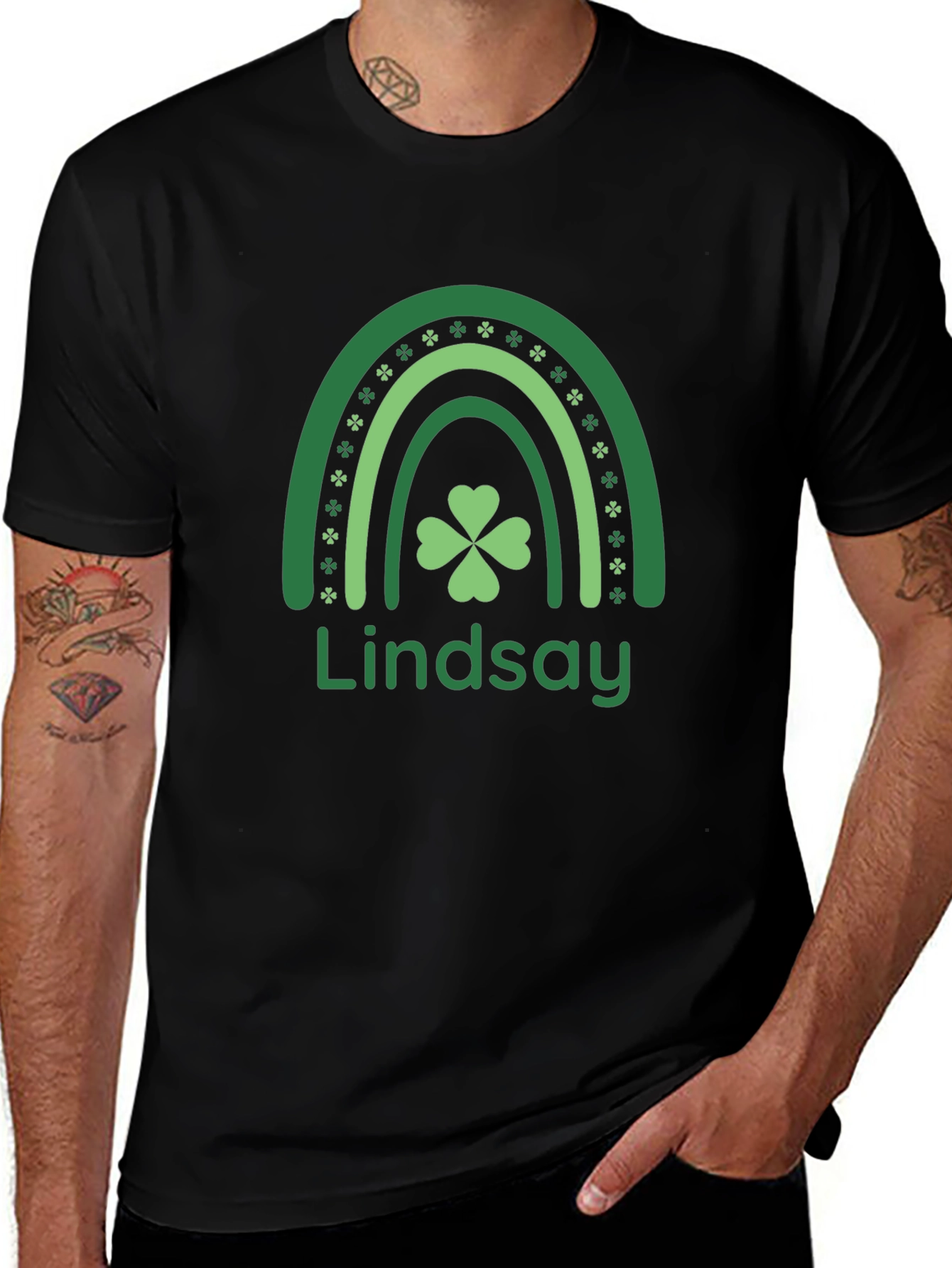 Personalized St. Patricks Day Rainbow Clover T-Shirt