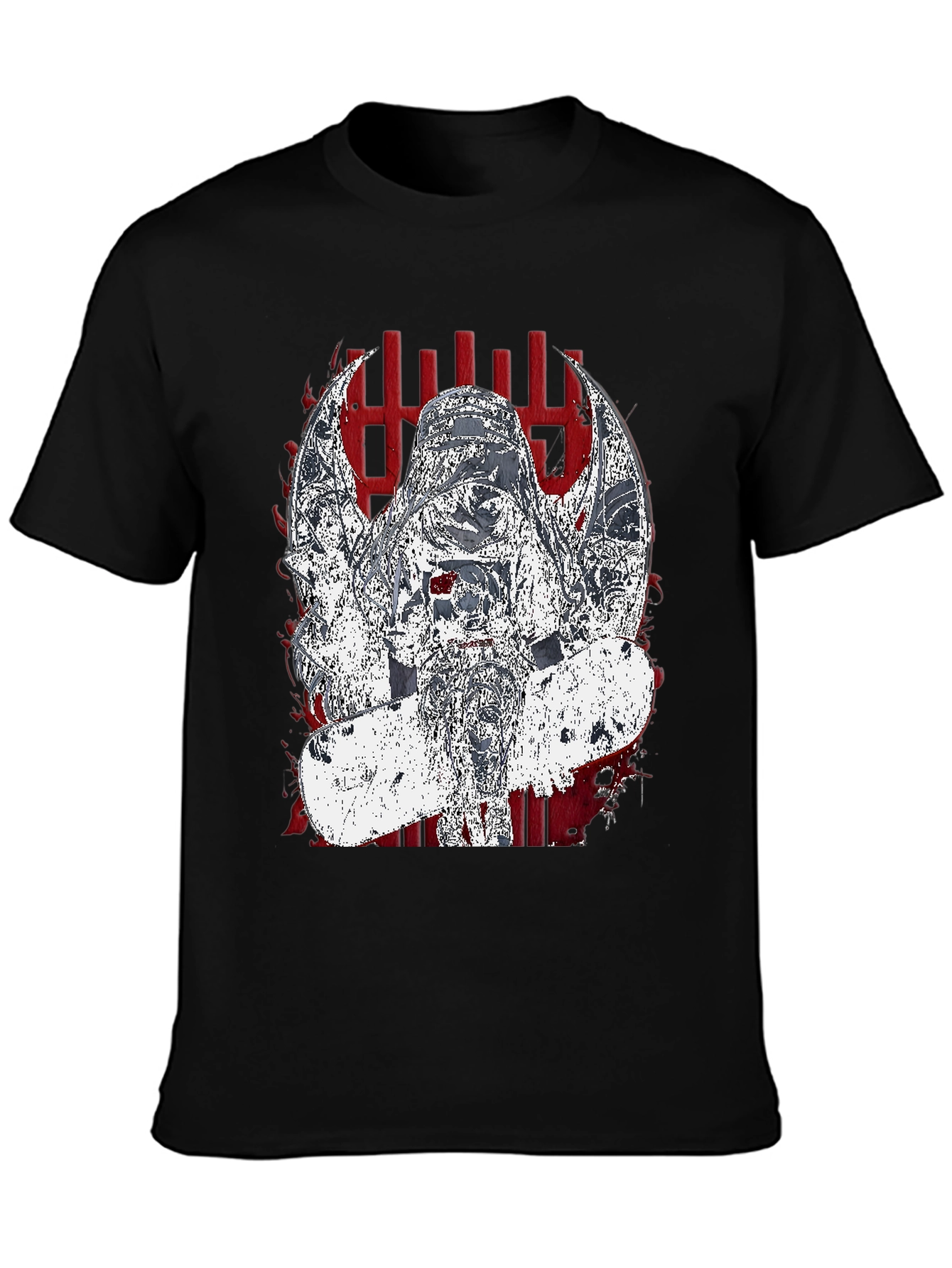 Edgy Graphic Tee - Dark Angel Skateboard Design