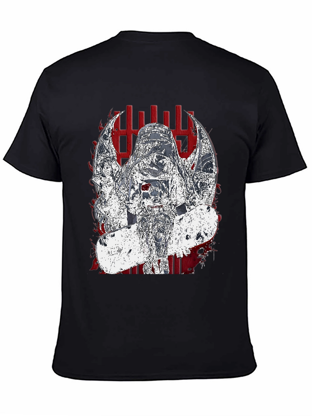 Edgy Graphic Tee - Dark Angel Skateboard Design