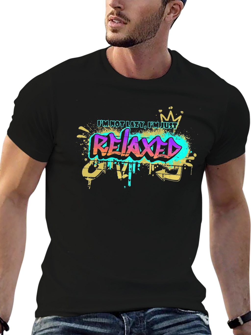 Relaxed Graphic T-Shirt - Mens Black Tee