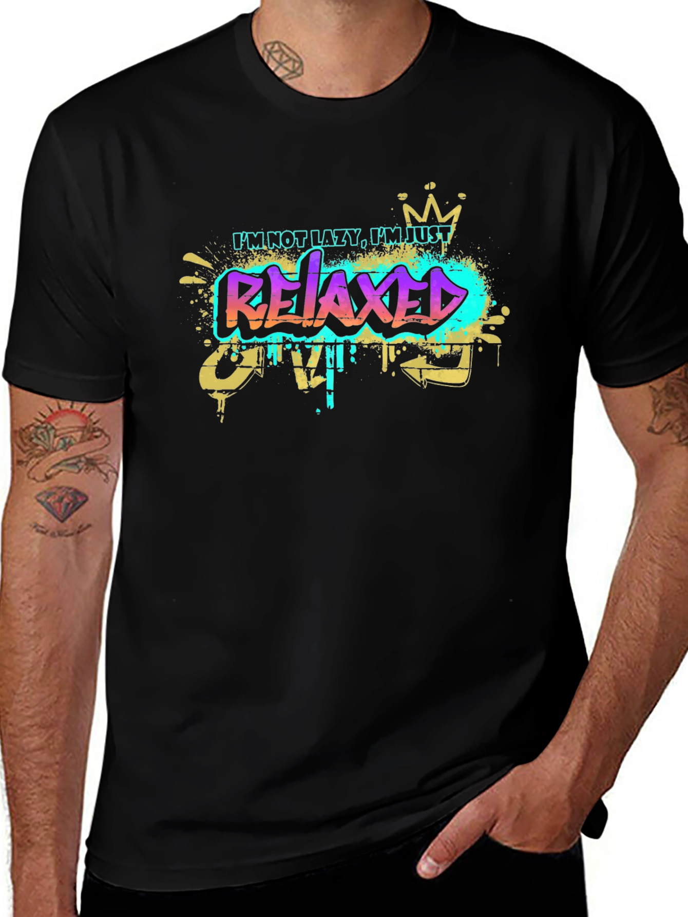 Relaxed Graphic T-Shirt - Mens Black Tee