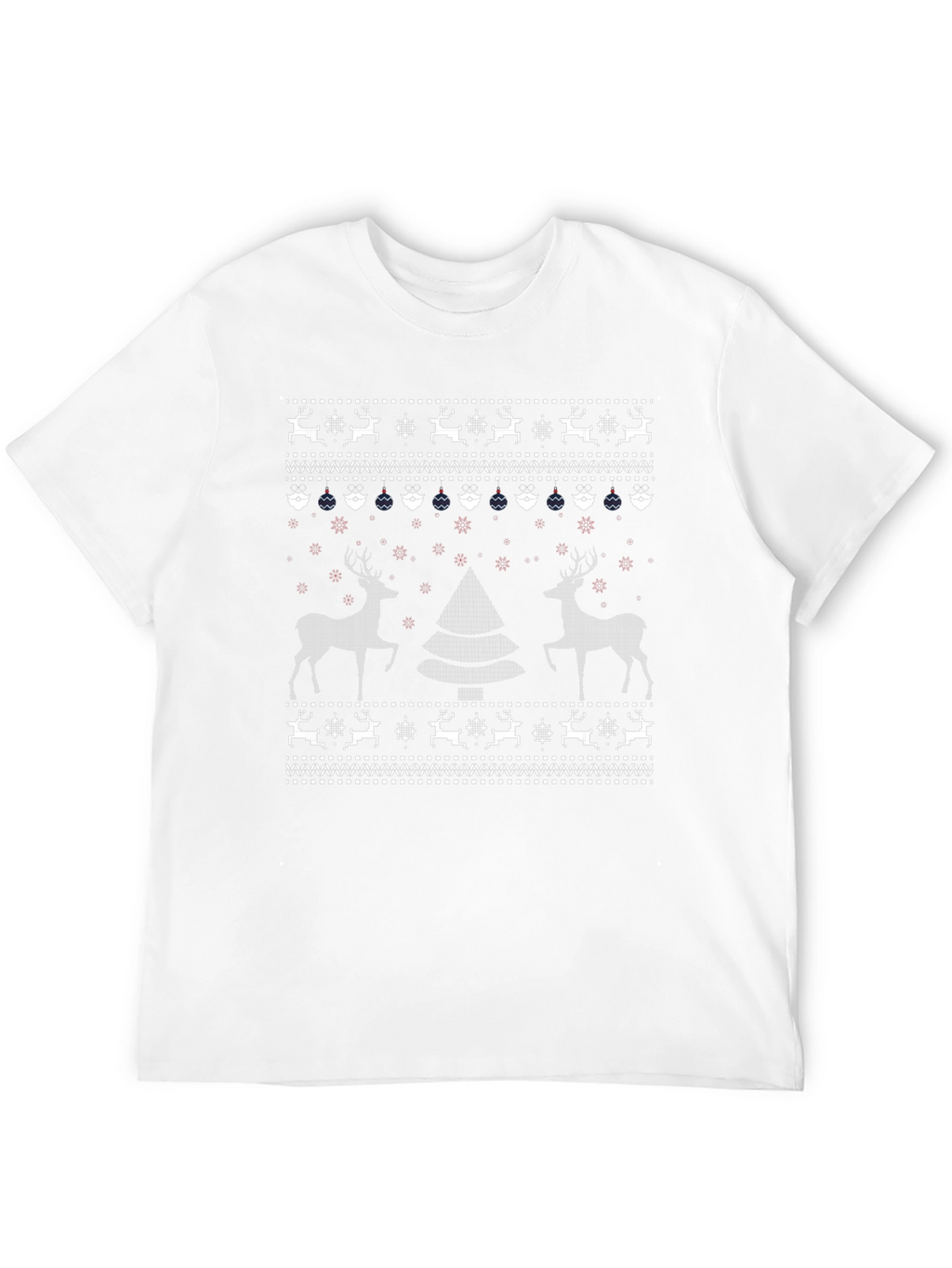 Ugly Christmas Sweater T-Shirt - Reindeer & Tree