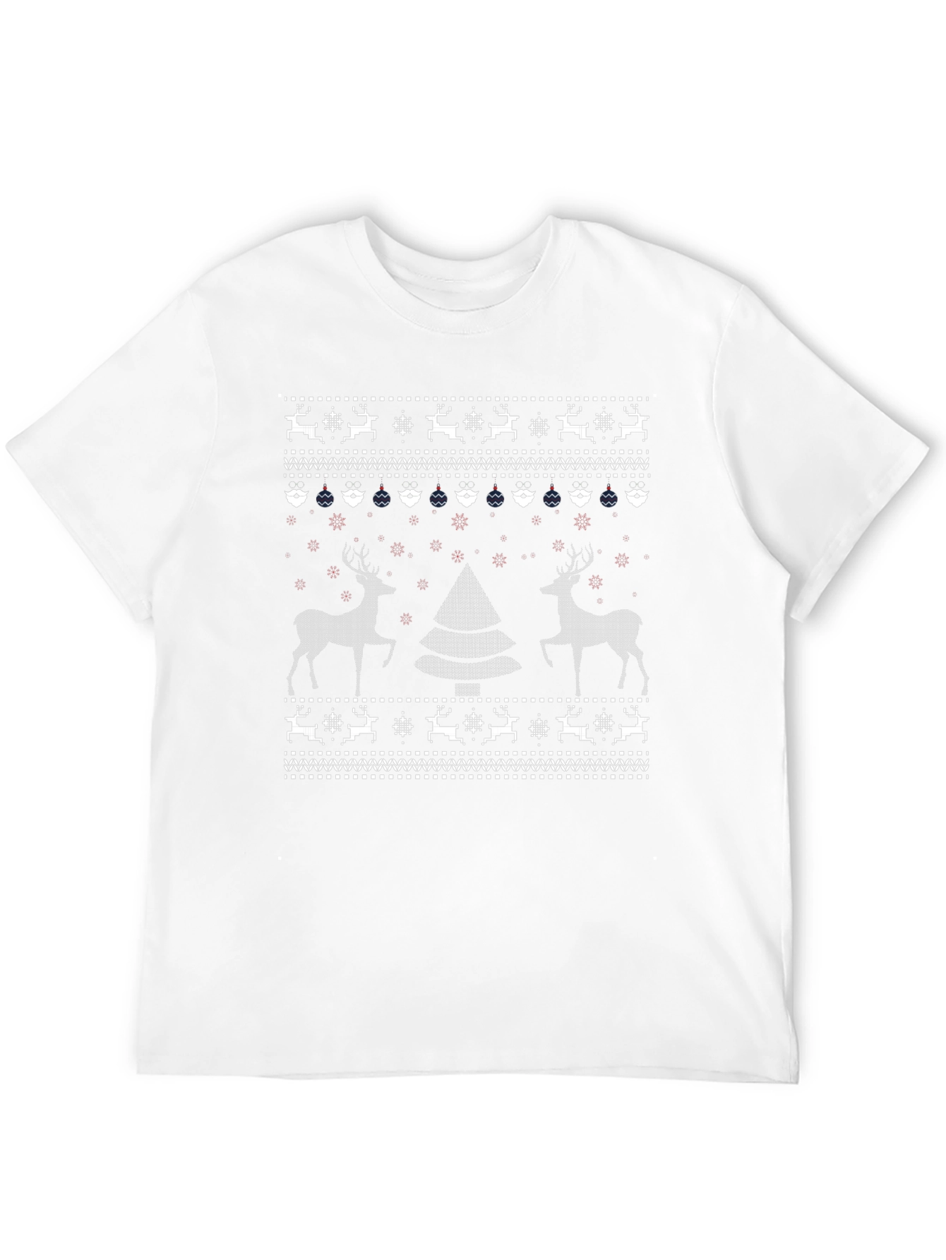 Ugly Christmas Sweater T-Shirt - Reindeer & Tree