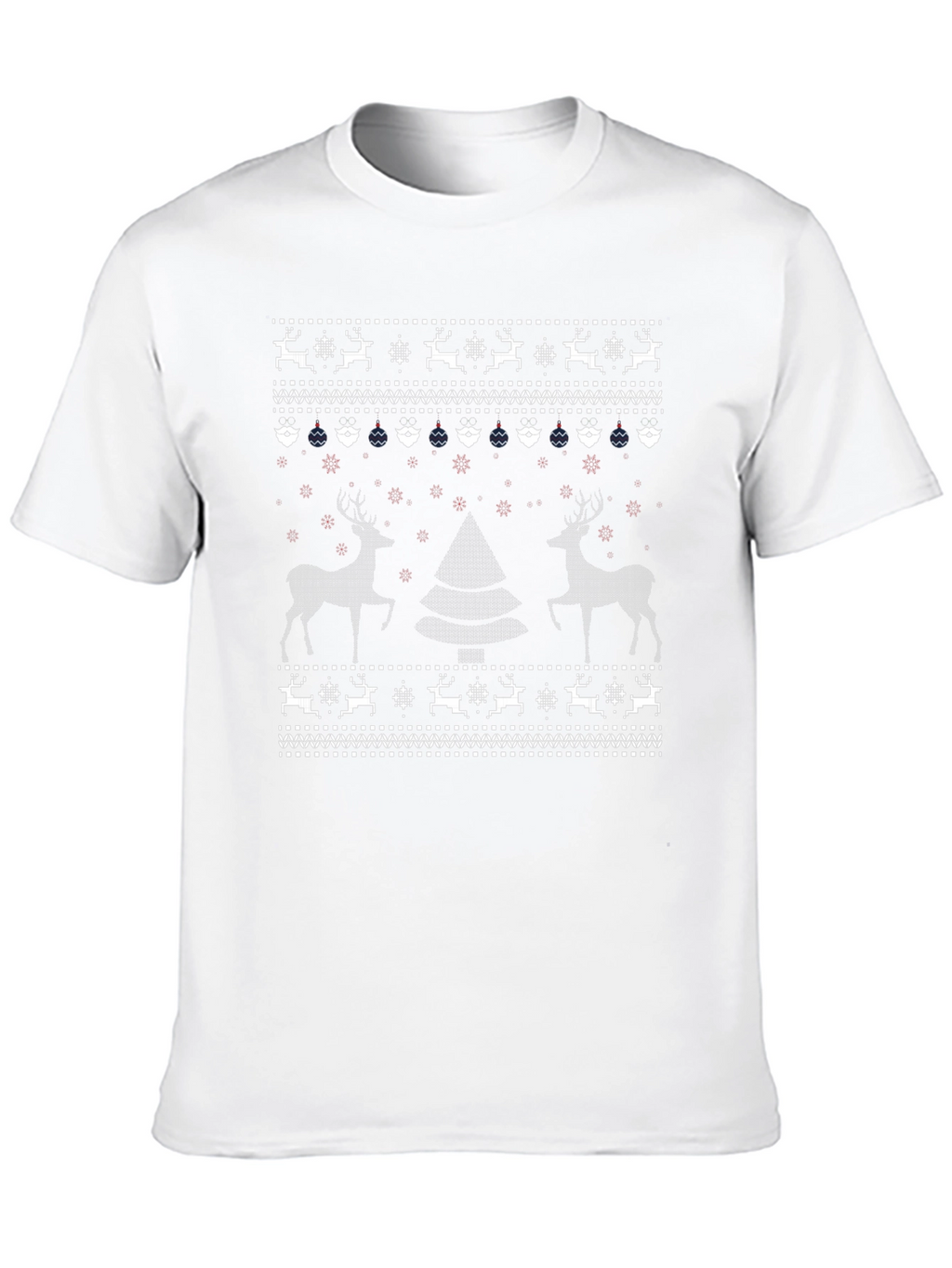 Ugly Christmas Sweater T-Shirt - Reindeer & Tree