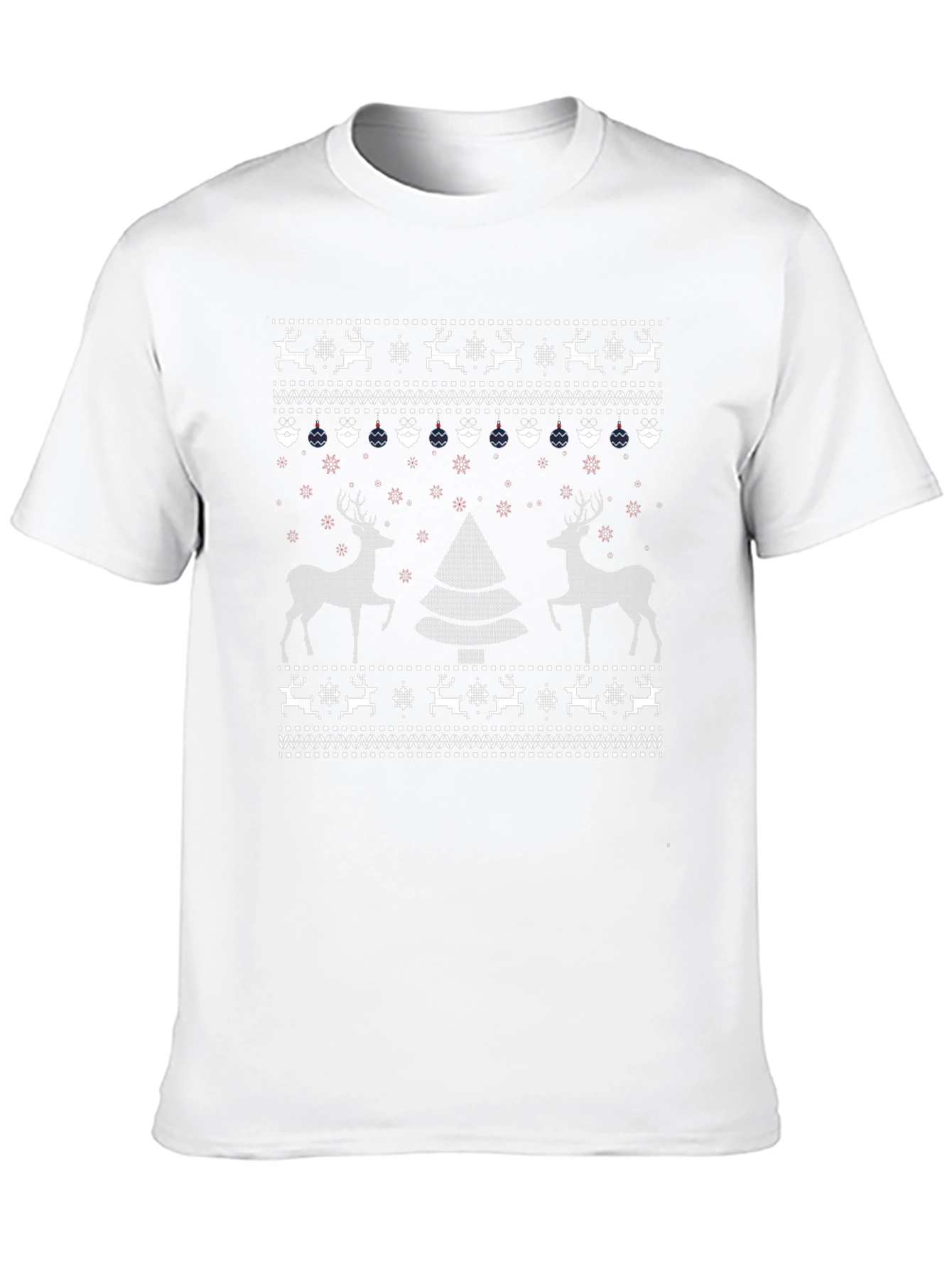 Ugly Christmas Sweater T-Shirt - Reindeer & Tree