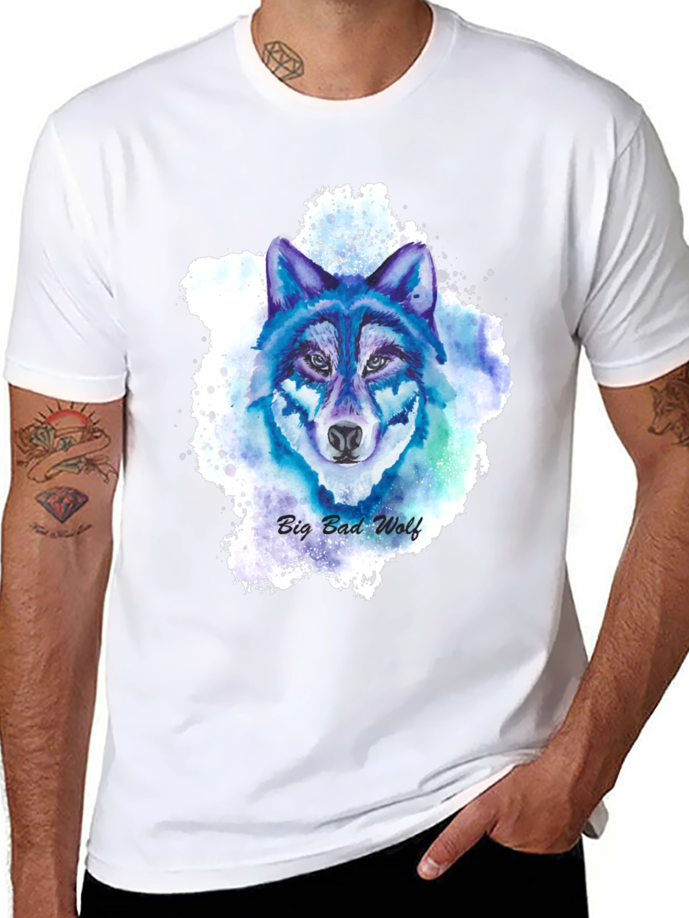 Big Bad Wolf Graphic Tee - Mens Black T-Shirt