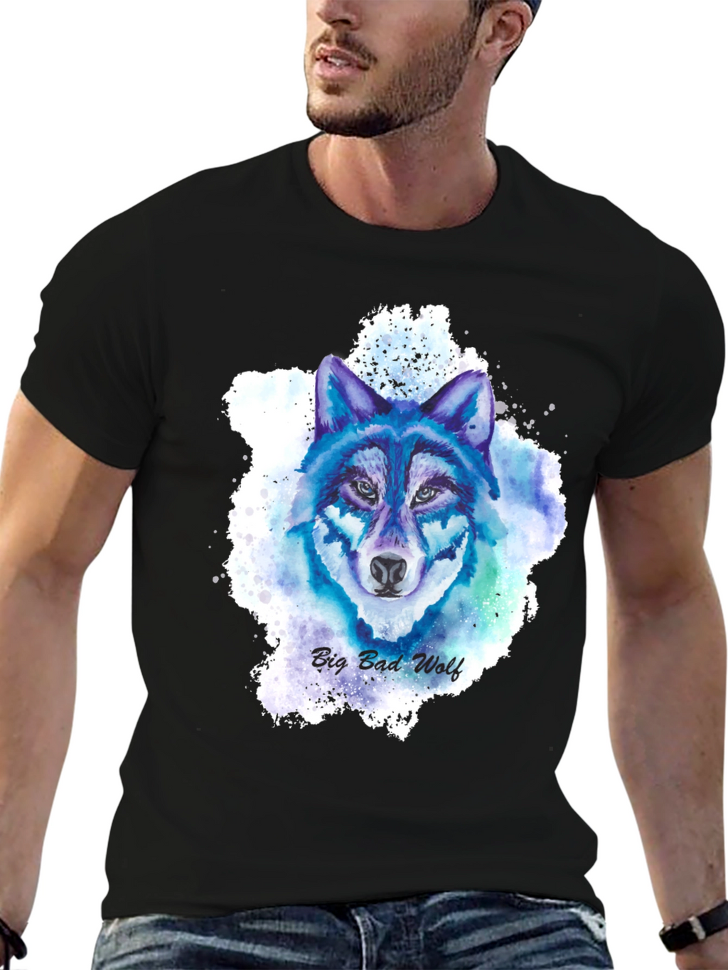 Big Bad Wolf Graphic Tee - Mens Black T-Shirt