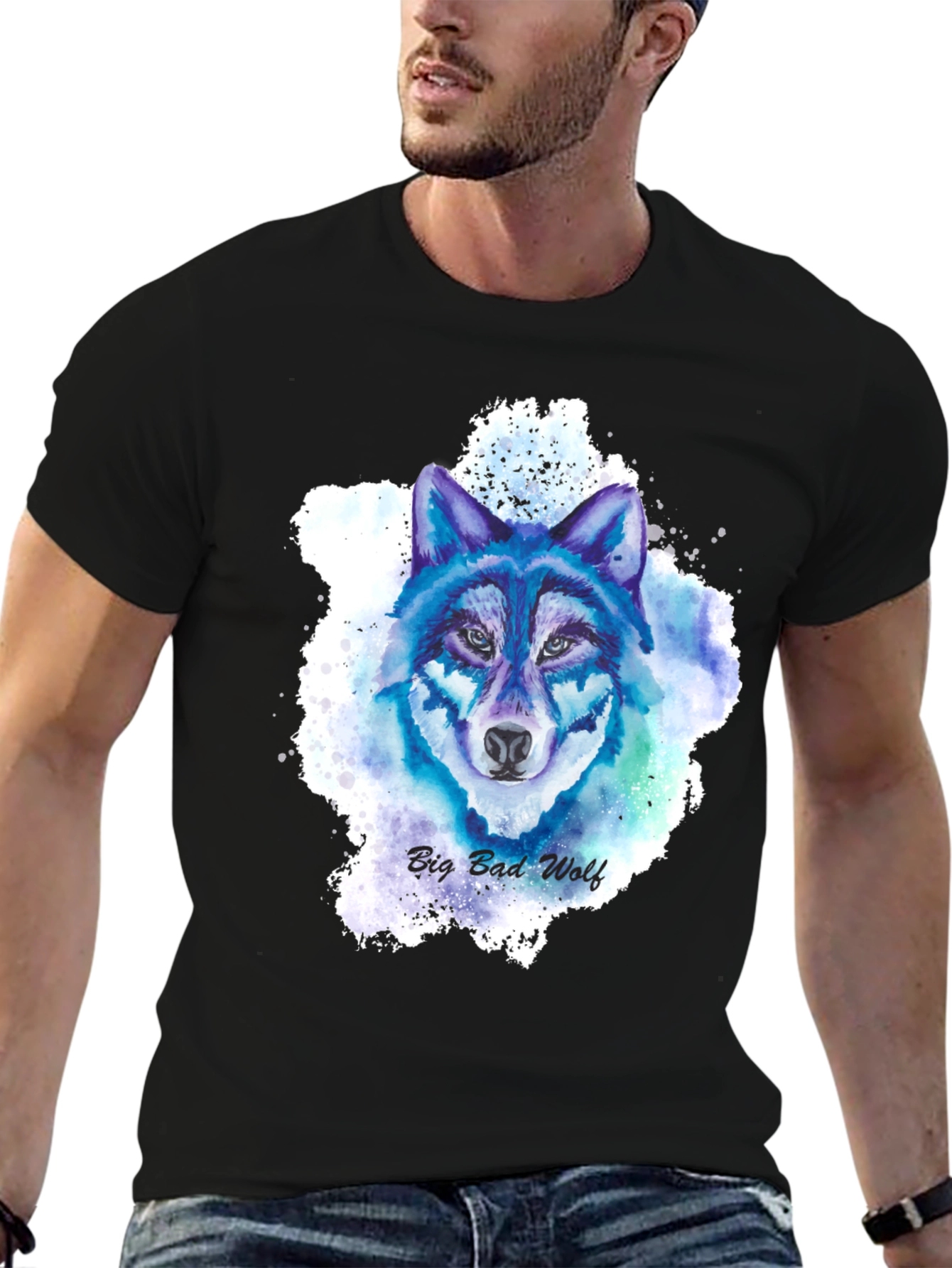 Big Bad Wolf Graphic Tee - Mens Black T-Shirt