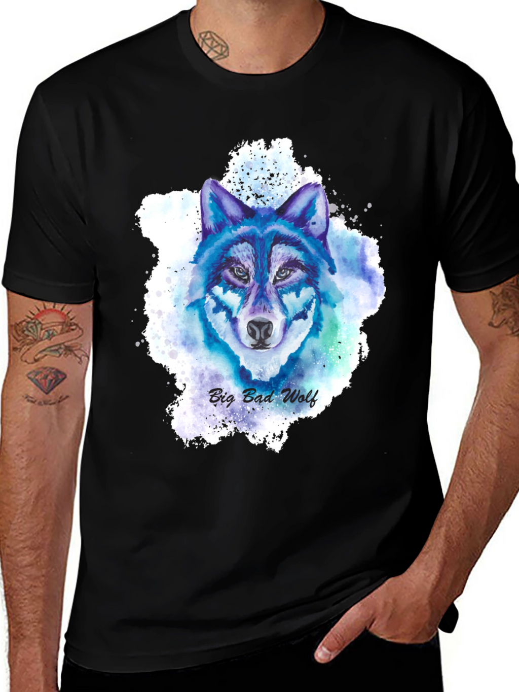 Big Bad Wolf Graphic Tee - Mens Black T-Shirt