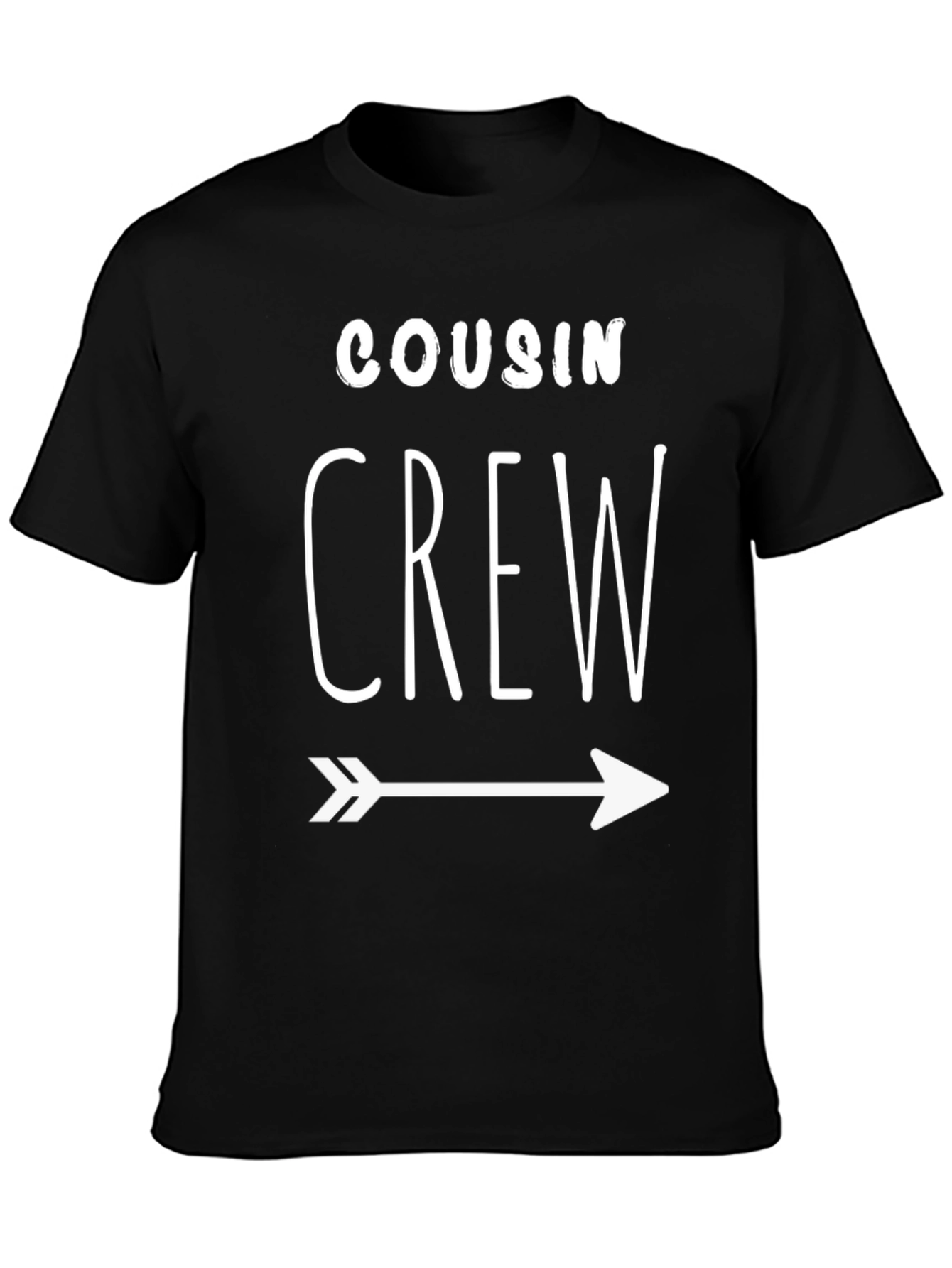 Cousin Crew Black T-Shirt with Arrow Graphic Print