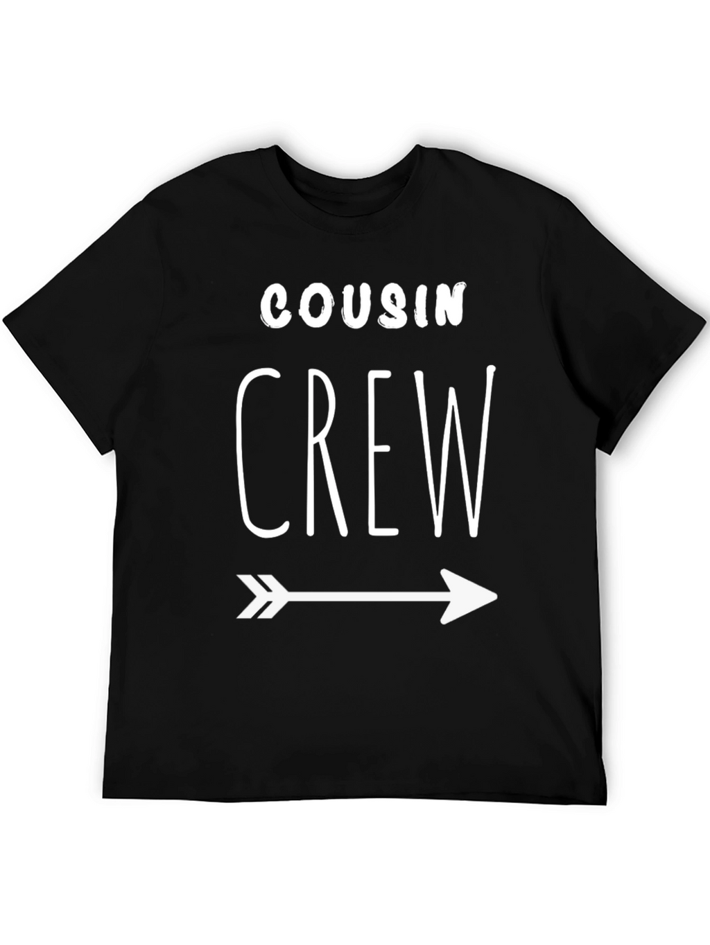 Cousin Crew Black T-Shirt with Arrow Graphic Print