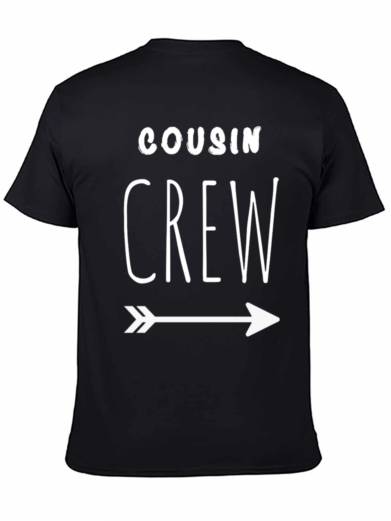 Cousin Crew Black T-Shirt with Arrow Graphic Print