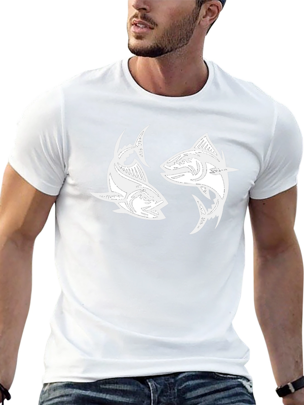 Yin Yang Tuna Graphic Tee - Black