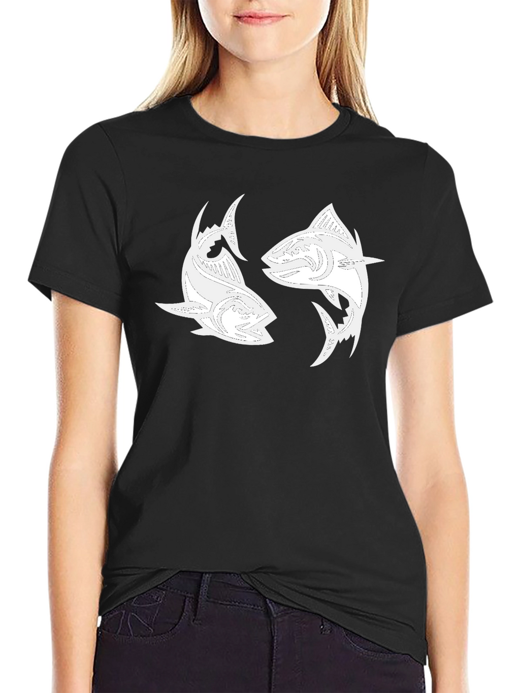 Yin Yang Tuna Graphic Tee - Black