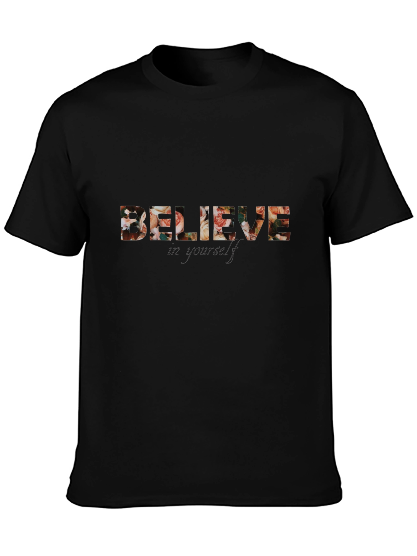 Floral Believe Graphic Tee - Trendy Casual Shirt