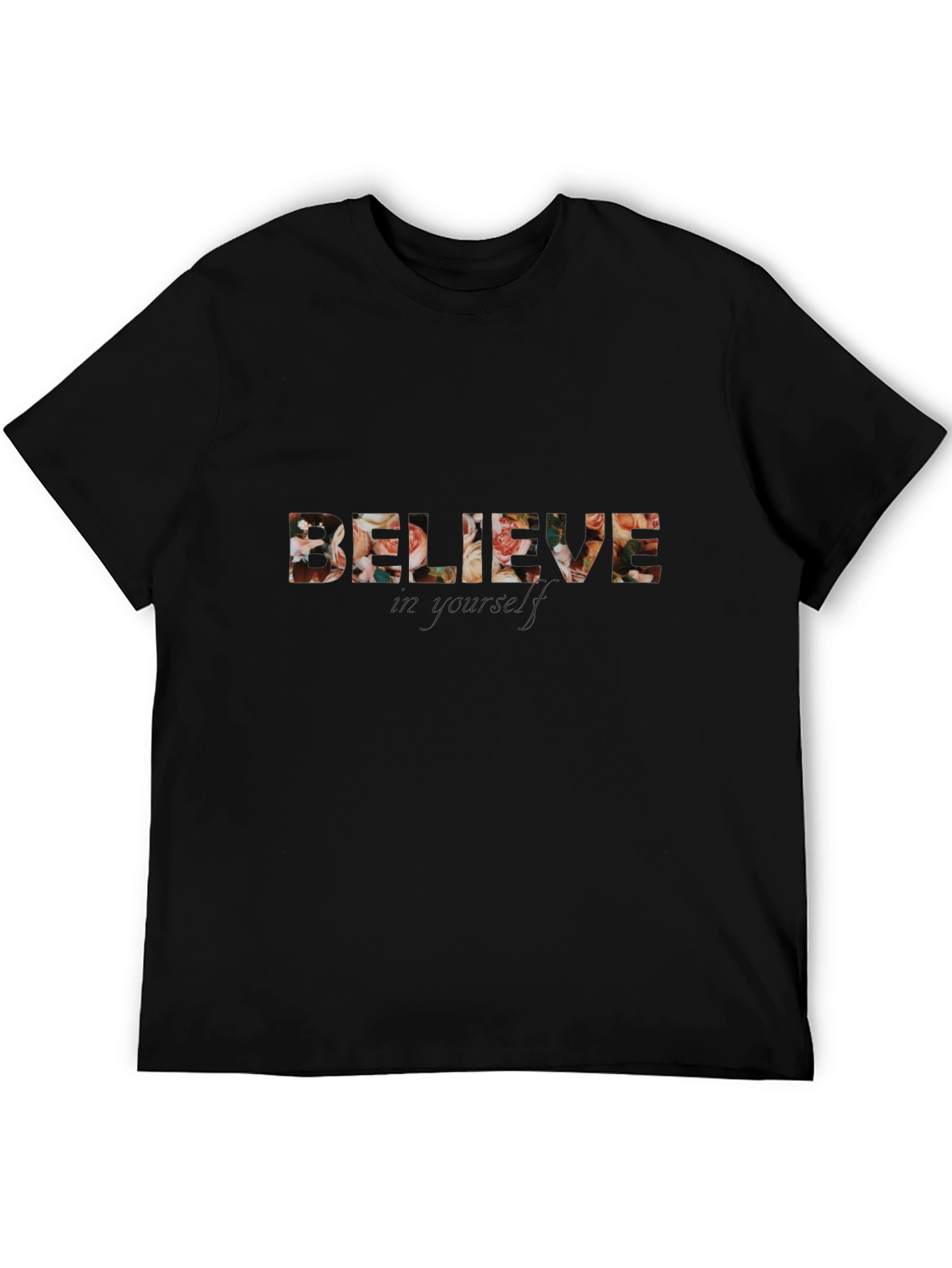 Floral Believe Graphic Tee - Trendy Casual Shirt