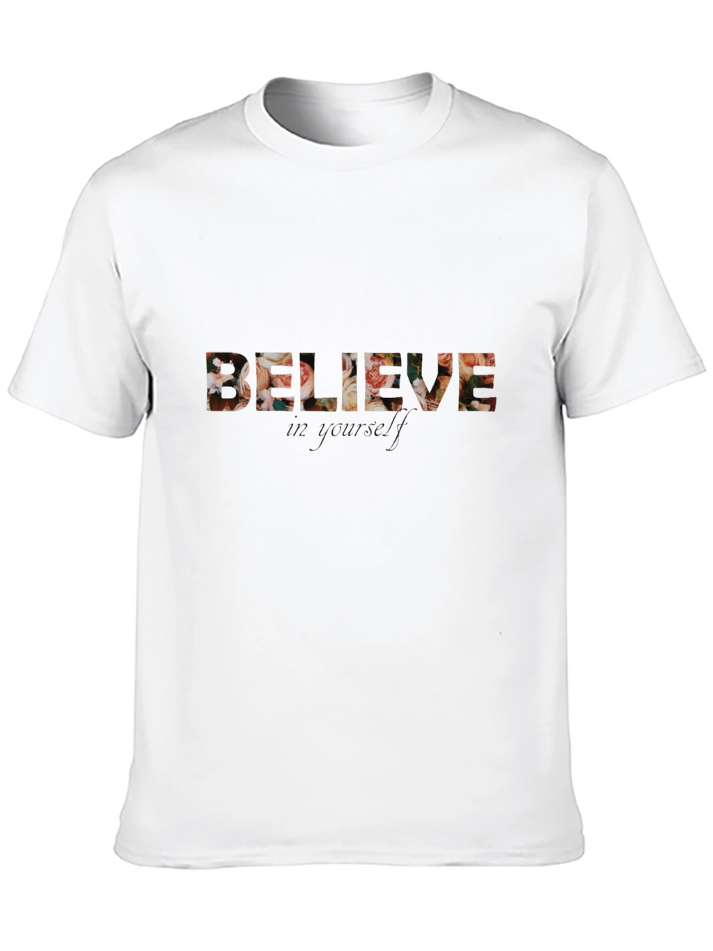 Floral Believe Graphic Tee - Trendy Casual Shirt