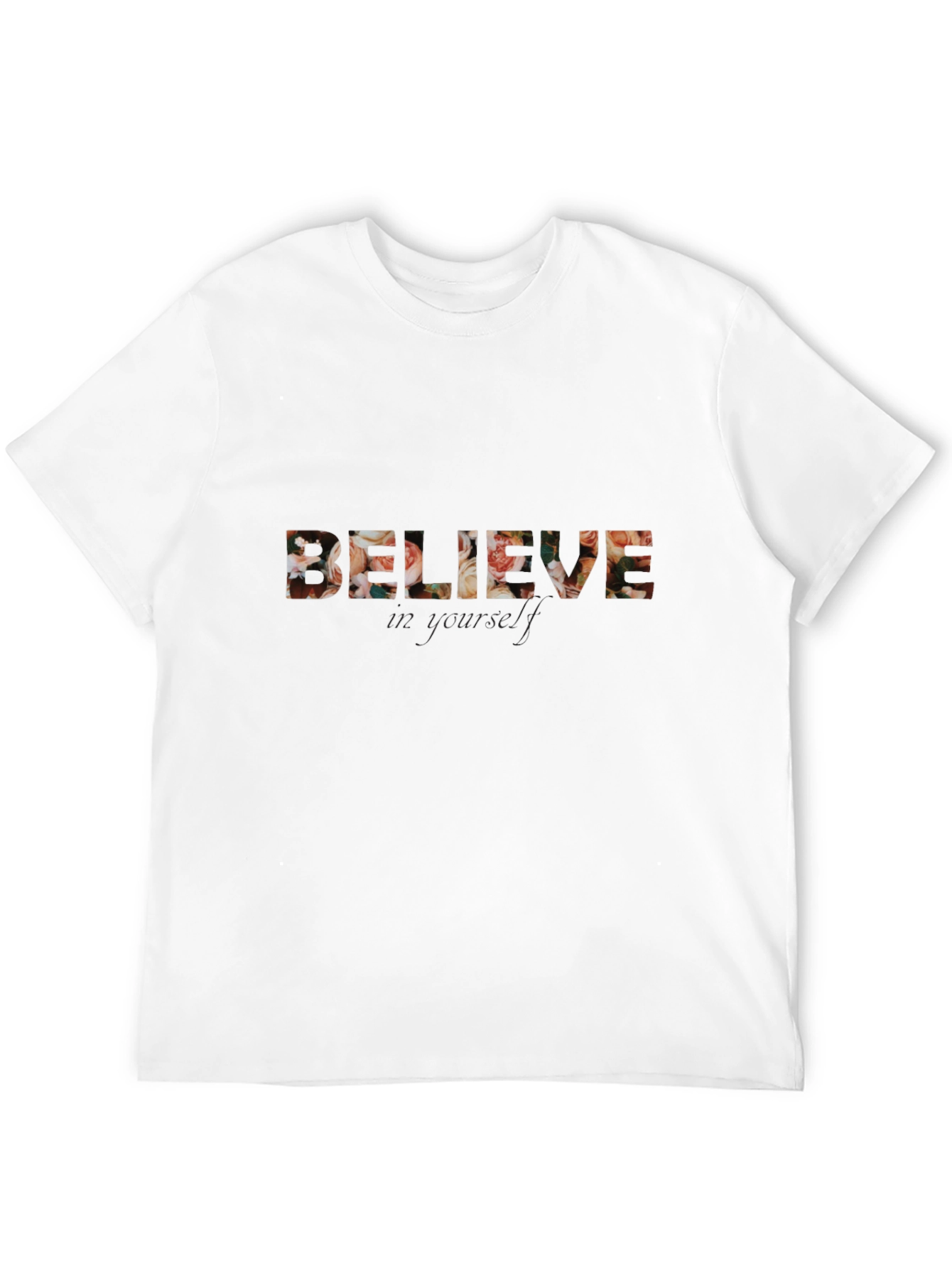 Floral Believe Graphic Tee - Trendy Casual Shirt
