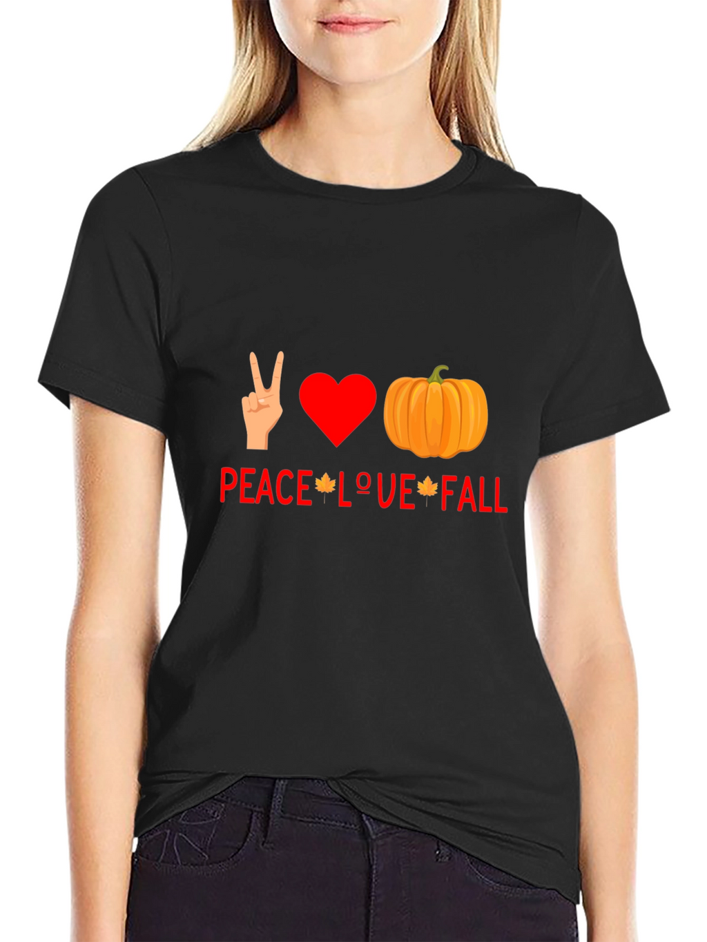 Peace Love Fall T-Shirt - Autumn Graphic Tee