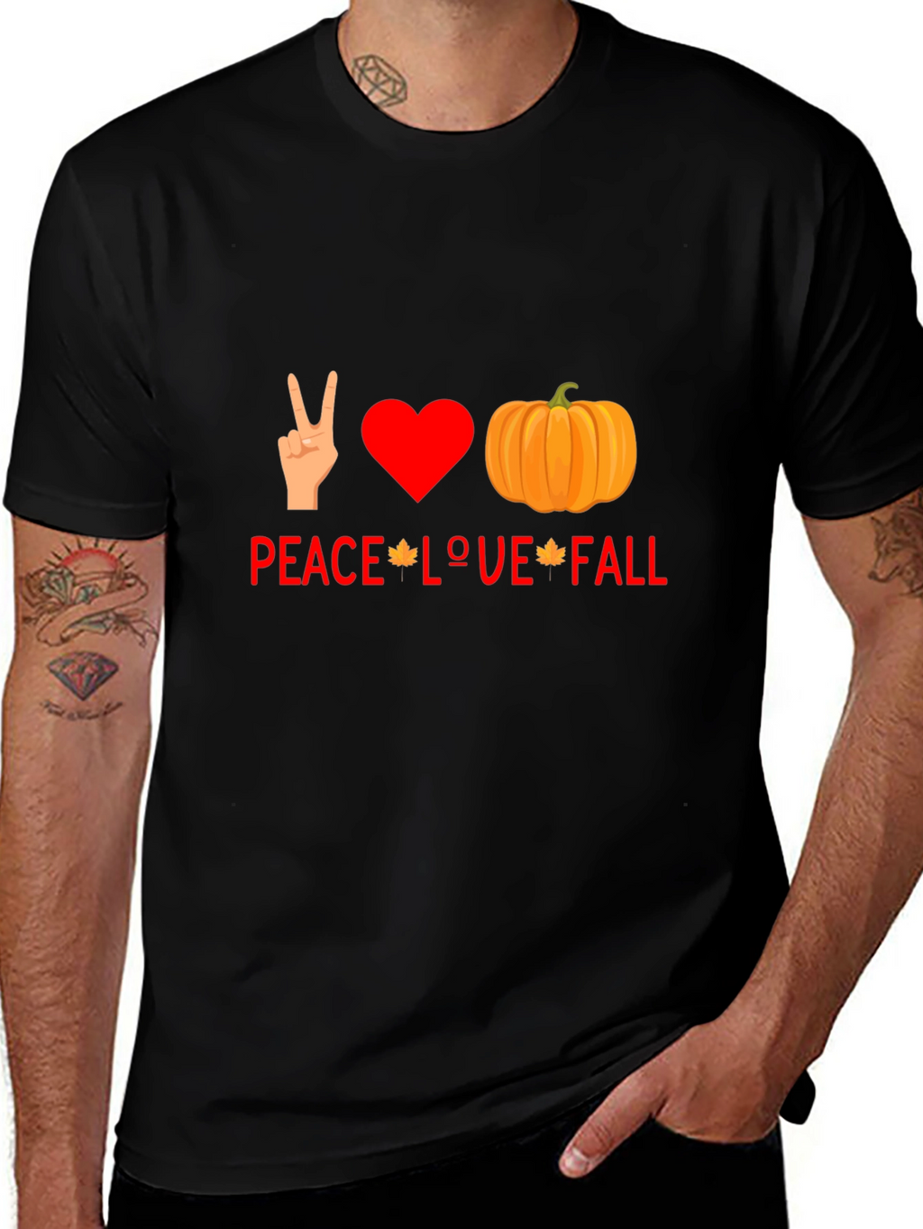 Peace Love Fall T-Shirt - Autumn Graphic Tee