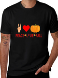 Peace Love Fall T-Shirt - Autumn Graphic Tee