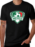 Mexico Soccer T-Shirt - Green White Red Crest Design