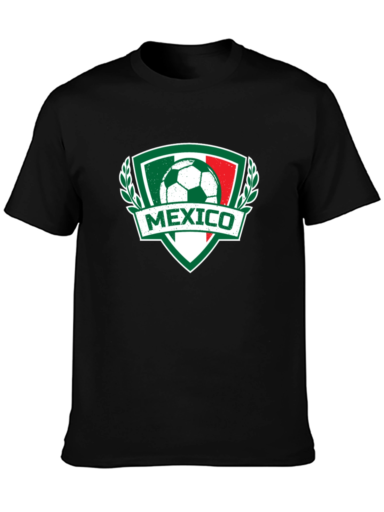 Mexico Soccer T-Shirt - Green White Red Crest Design