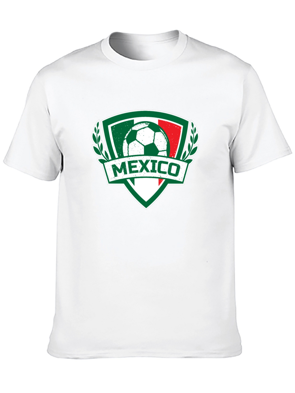 Mexico Soccer T-Shirt - Green White Red Crest Design