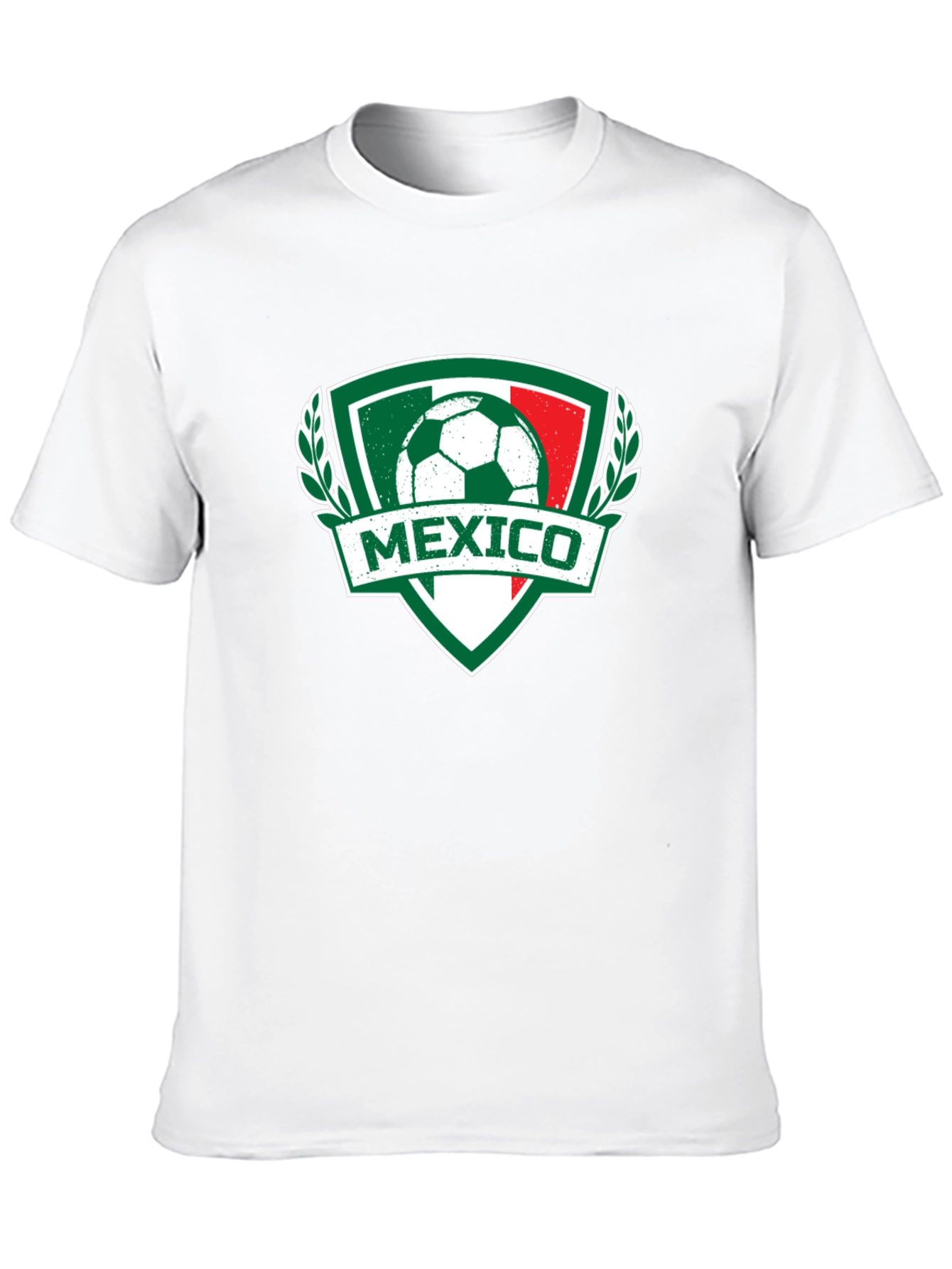 Mexico Soccer T-Shirt - Green White Red Crest Design