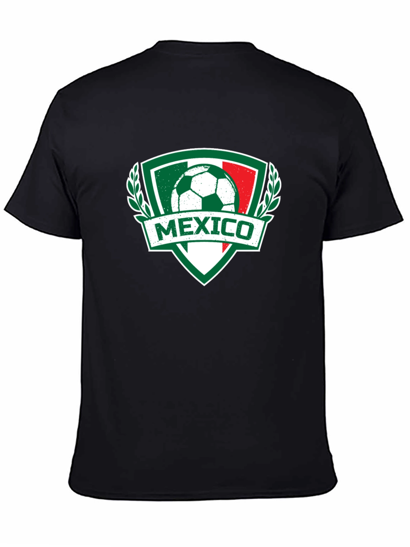 Mexico Soccer T-Shirt - Green White Red Crest Design