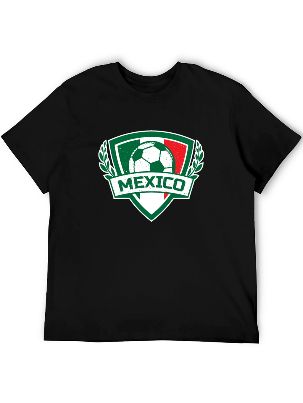 Mexico Soccer T-Shirt - Green White Red Crest Design