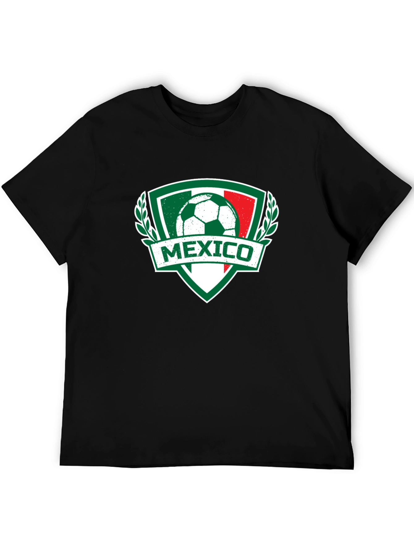 Mexico Soccer T-Shirt - Green White Red Crest Design