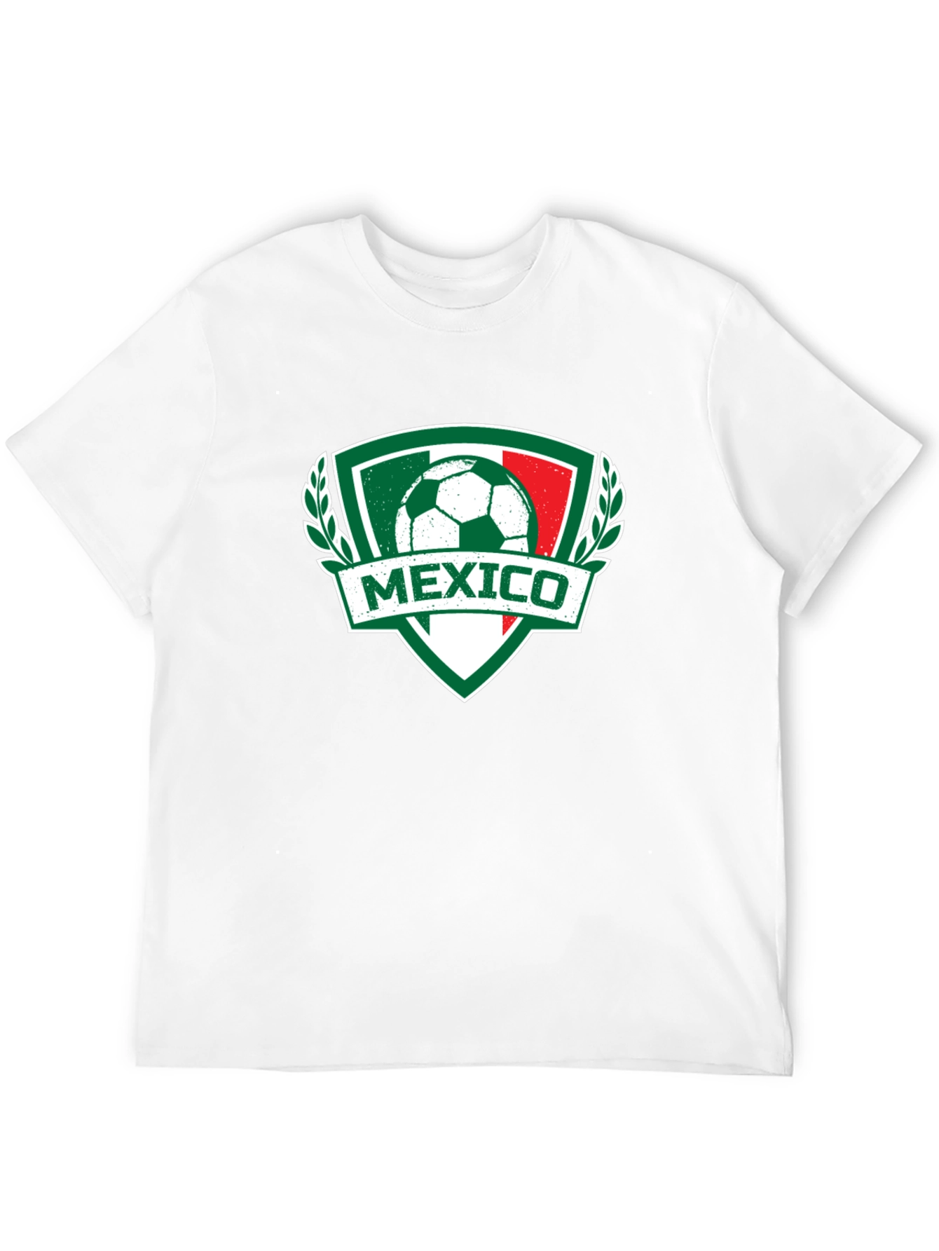 Mexico Soccer T-Shirt - Green White Red Crest Design