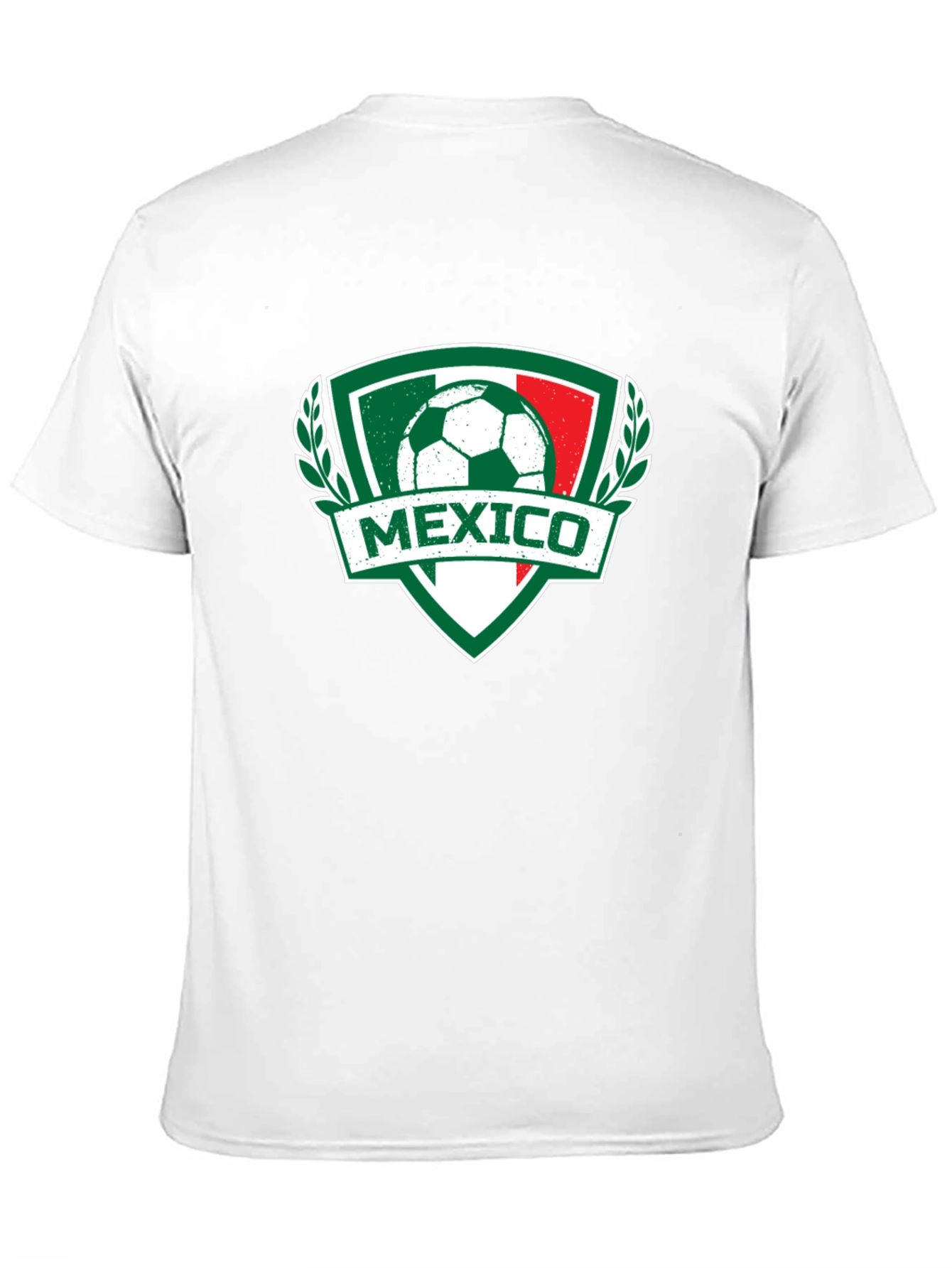 Mexico Soccer T-Shirt - Green White Red Crest Design