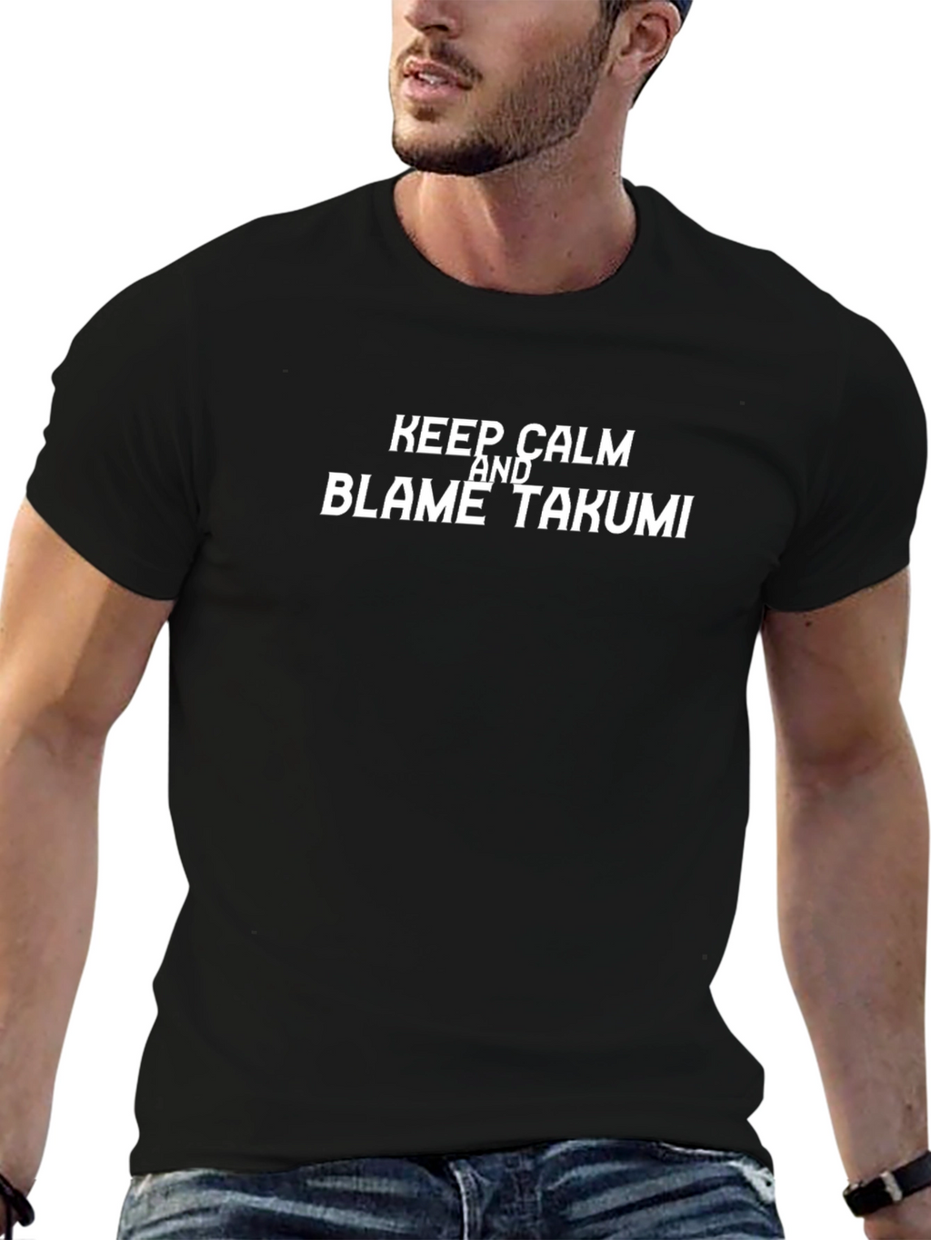 Keep Calm & Blame Takumi Black T-Shirt