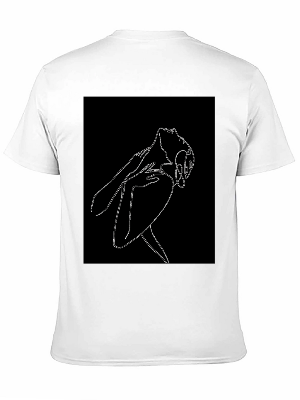 Abstract Woman Line Art Graphic Black T-Shirt