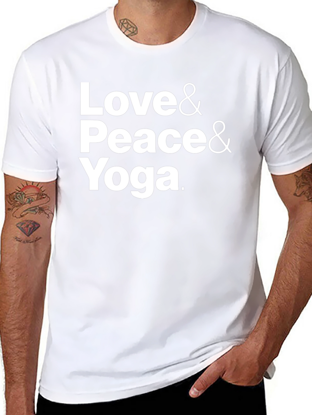Love Peace Yoga T-Shirt - Black Cotton Blend