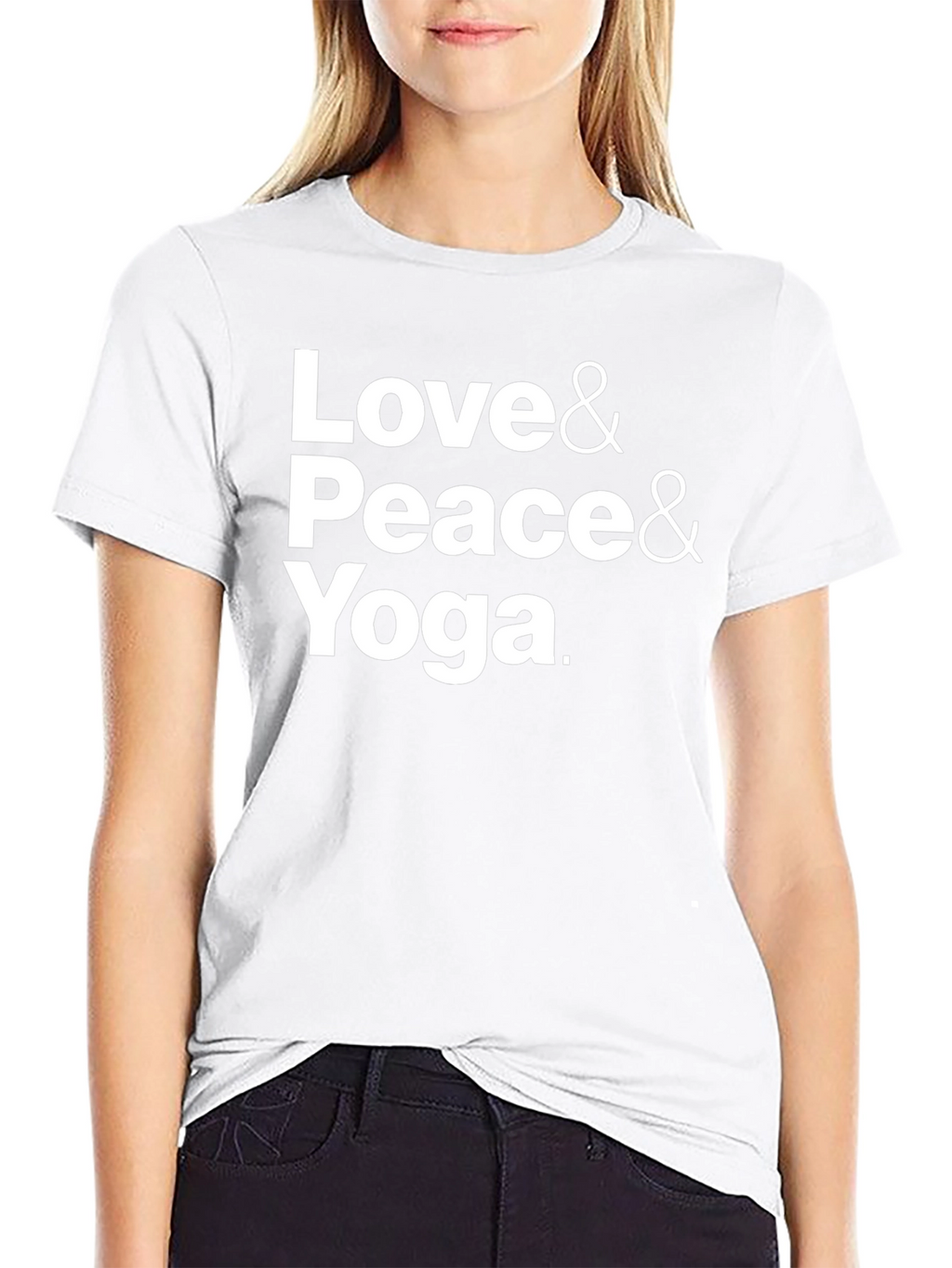 Love Peace Yoga T-Shirt - Black Cotton Blend