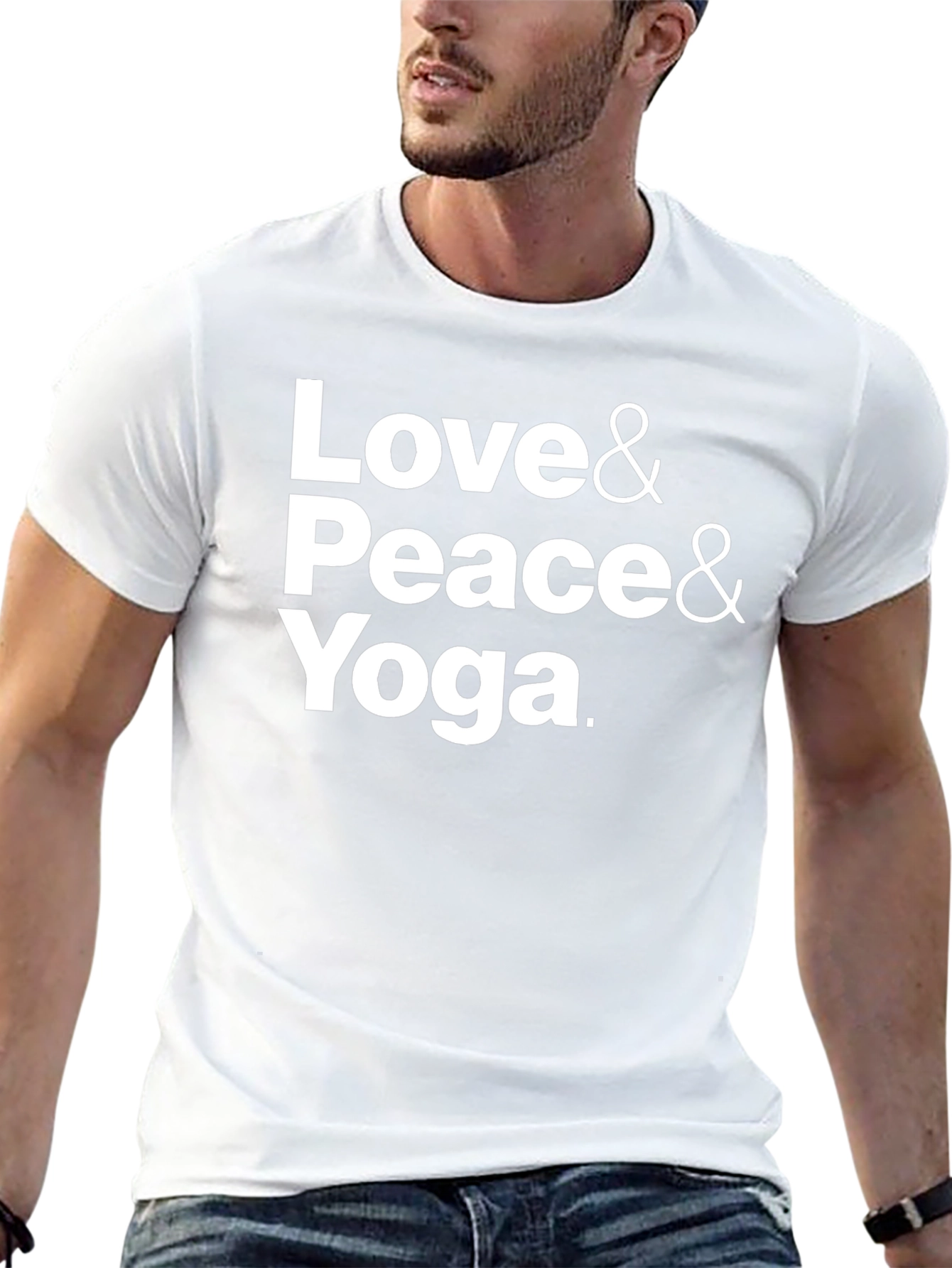 Love Peace Yoga T-Shirt - Black Cotton Blend