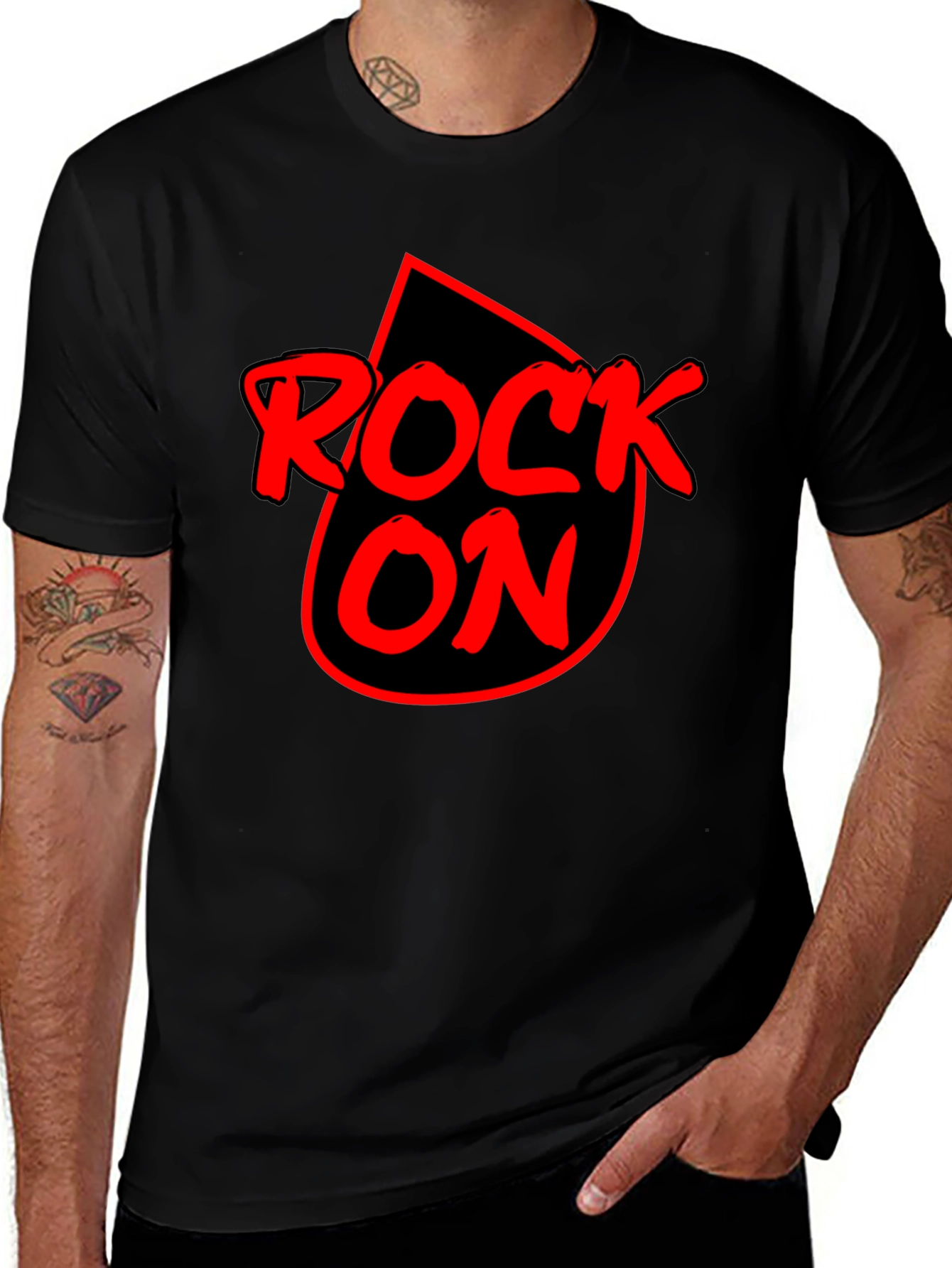Rock On Graphic T-Shirt - Black Cotton Tee